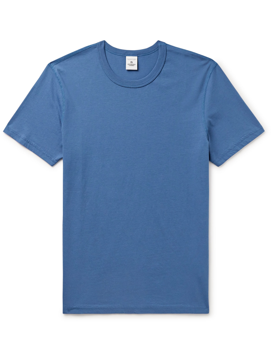 Shop Reigning Champ Logo-appliquéd Cotton-jersey T-shirt In Blue