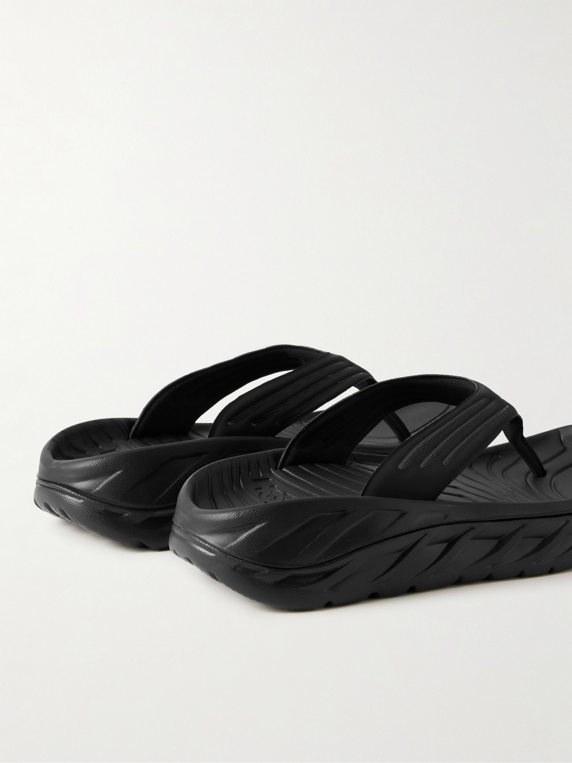 Shop Hoka One One Ora Recovery Rubber Flip Flops In Black