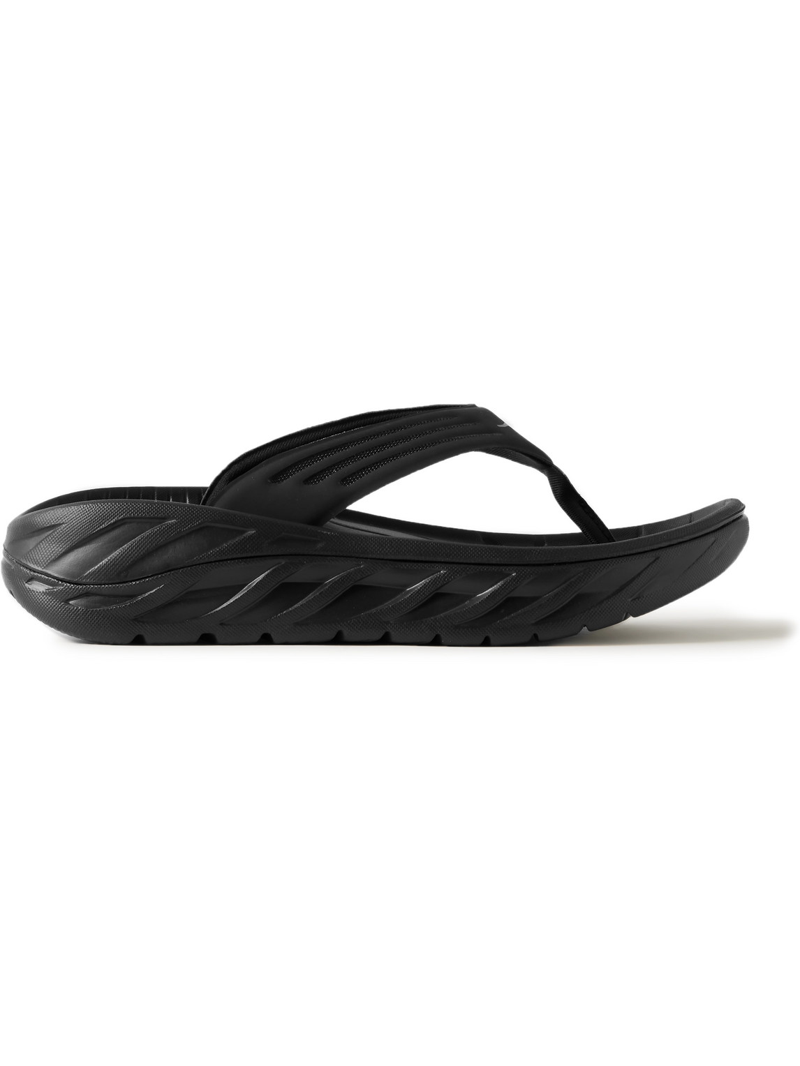 Hoka One One Ora Recovery Rubber Flip Flops In Black