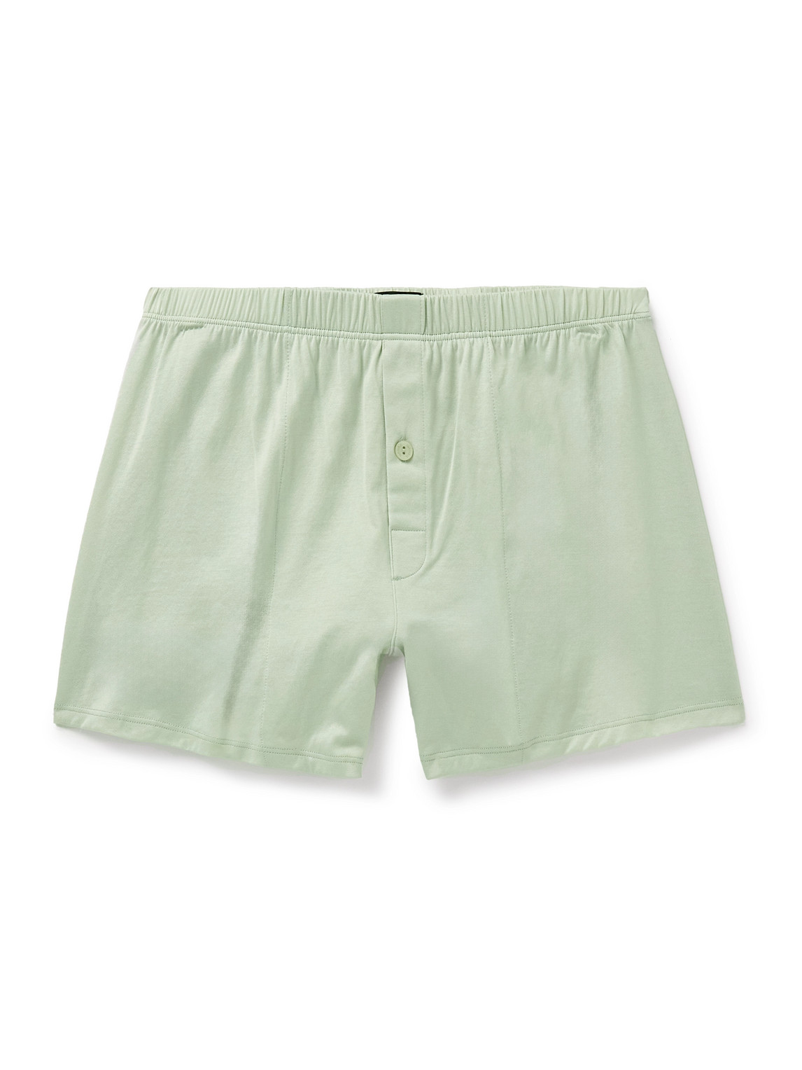 Hanro Mercerised Cotton-jersey Boxer Shorts In Green