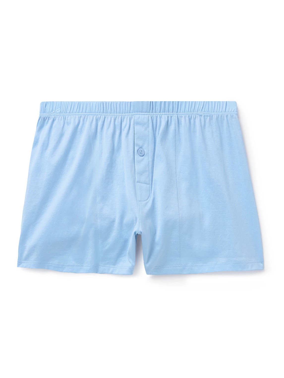 Hanro Mercerised Cotton-jersey Boxer Shorts In Blue