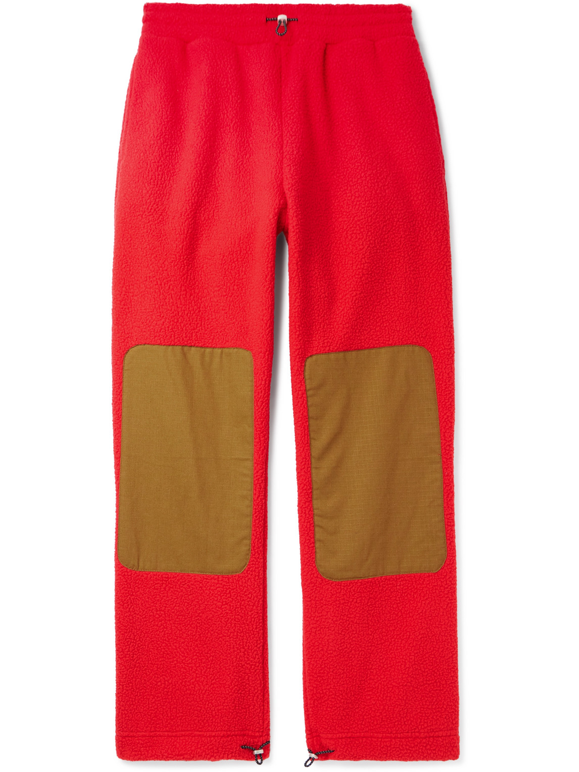 Cherry Los Angeles Straight-leg Ripstop-trimmed Fleece Trousers In Red