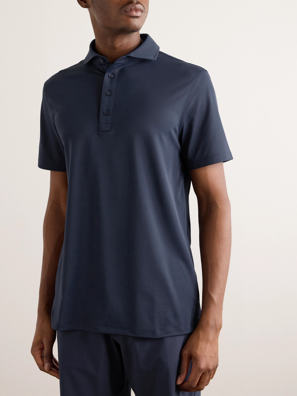 Shop G/fore Rib Gusset Stretch Tech-piqué Golf Polo Shirt In Blue