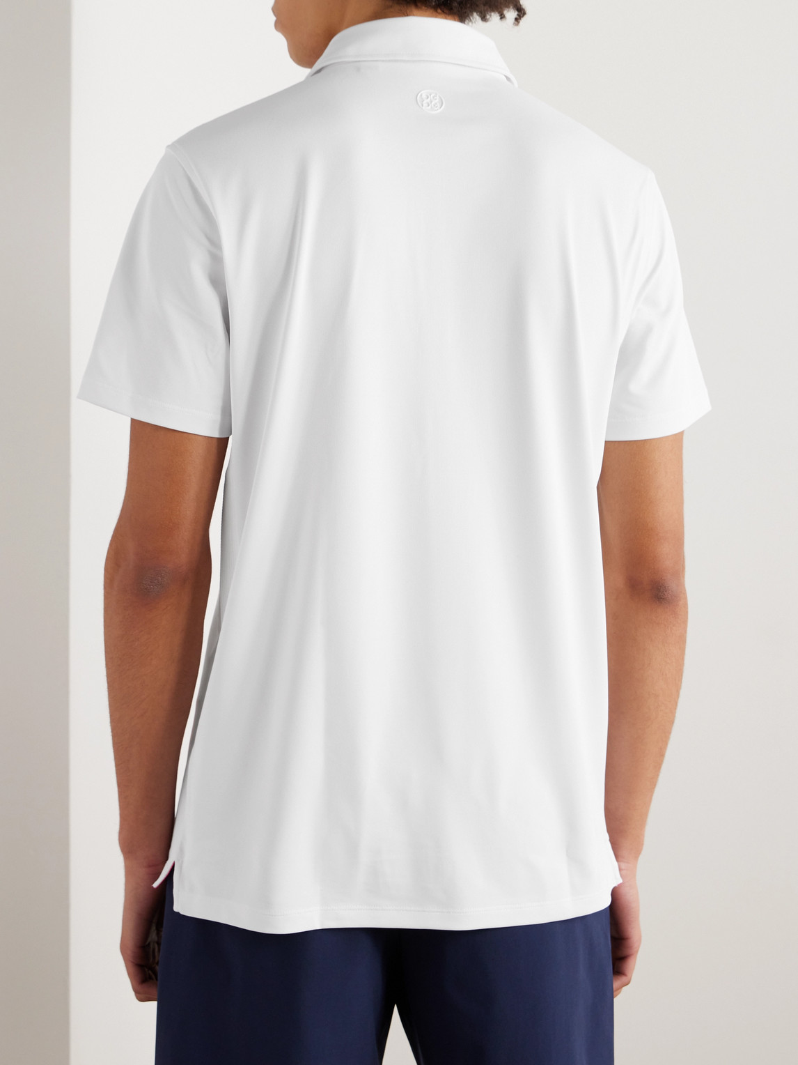 Shop G/fore Rib Gusset Stretch Tech-piqué Golf Polo Shirt In White