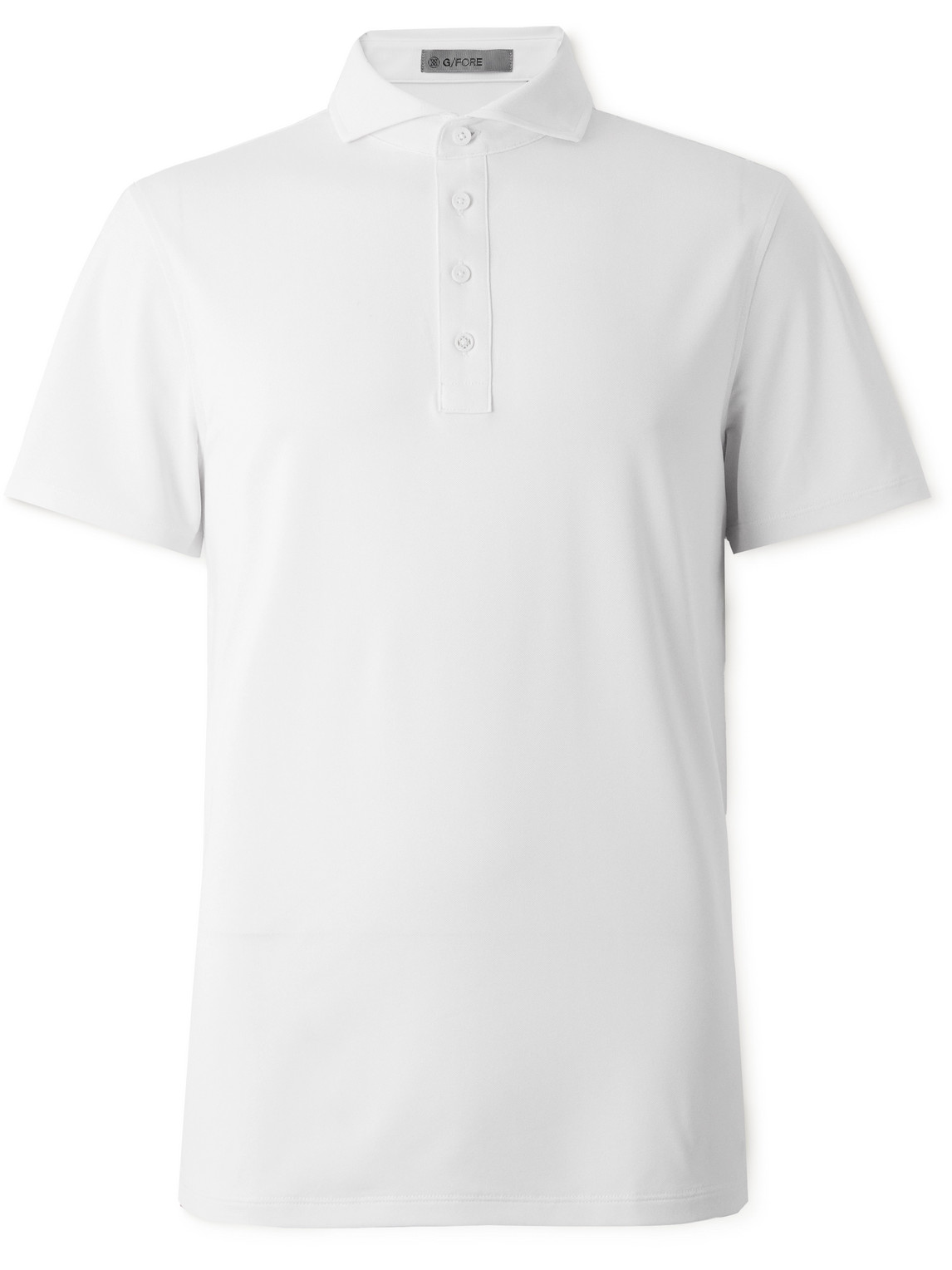 G/fore Rib Gusset Stretch Tech-piqué Golf Polo Shirt In White