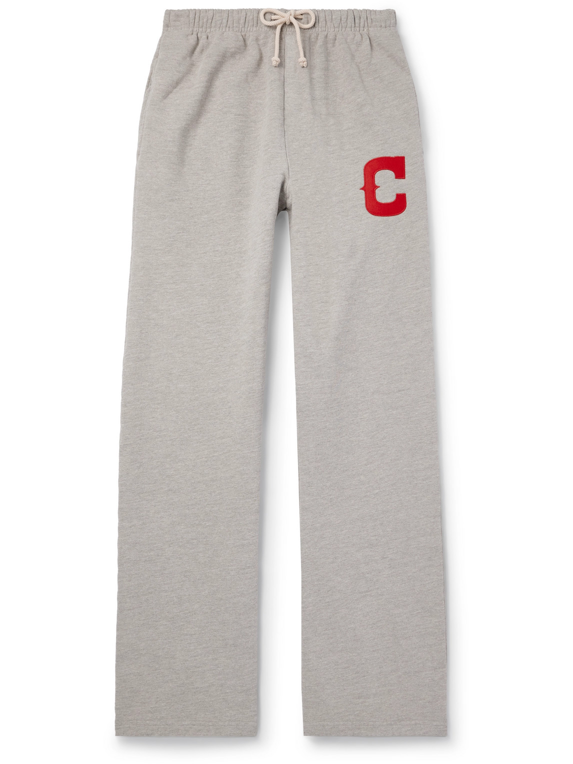 Cherry Los Angeles Parachute Straight-leg Logo-appliquéd Cotton-jersey Sweatpants In Gray