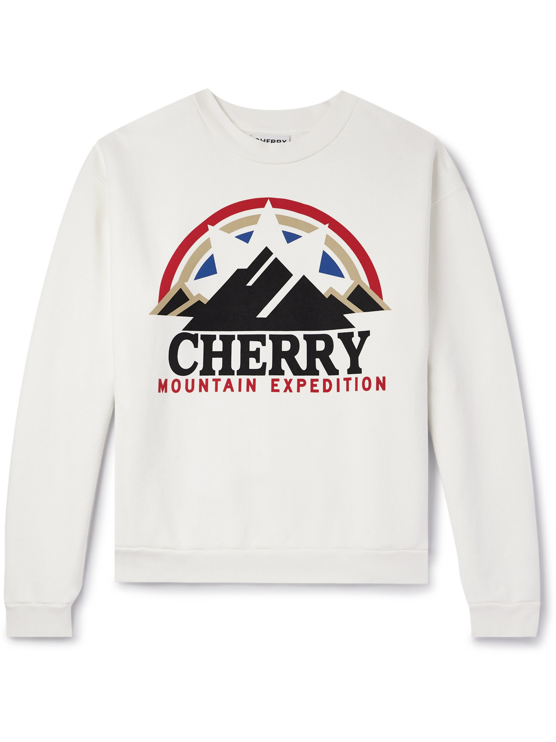 Cherry Los Angeles Mountain Expedition Logo-print Cotton-jersey Sweatshirt In White