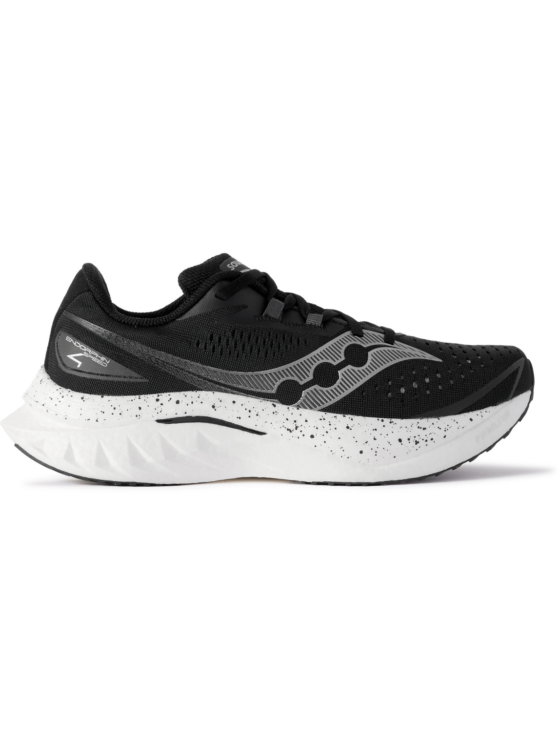 Saucony Endorphin Rubber-trimmed Mesh Sneakers In Black