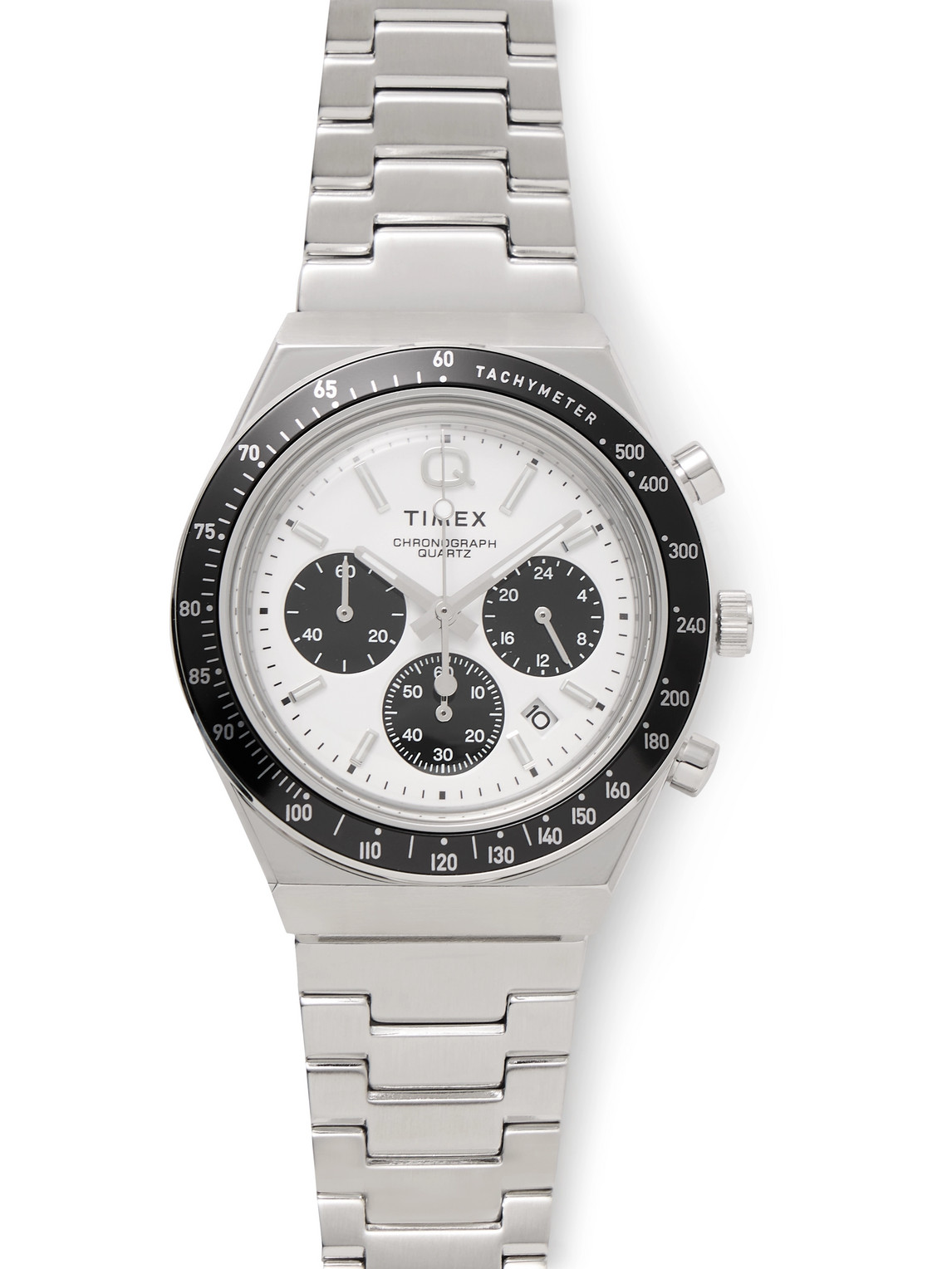 Timex Q Chronograph 40mm Stainless Steel Watch In Silver