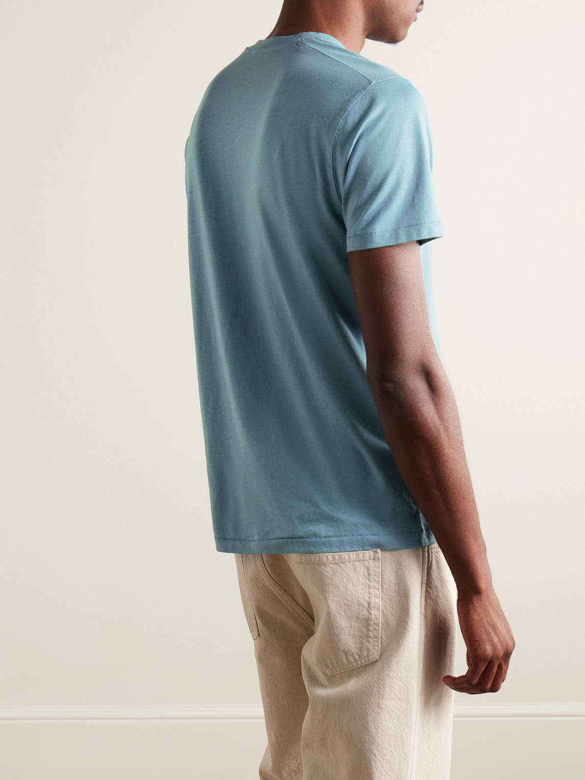Shop Tom Ford Lyocell And Cotton-blend Jersey T-shirt In Blue