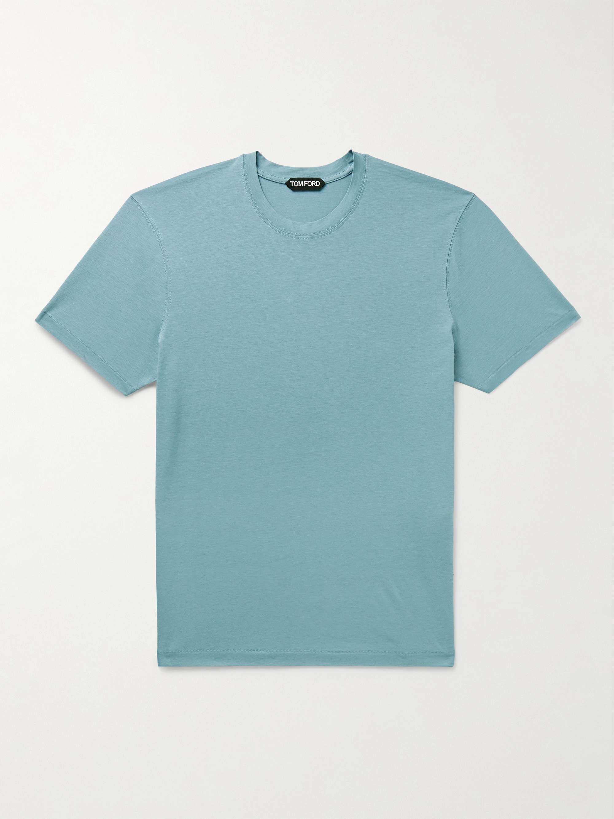 【送料&関税込】Tom Ford Sea Green Lyocell Blend T-shirt TOM FORD Slim-Fit Lyocell and Cotton-Blend Jersey T-Shirt