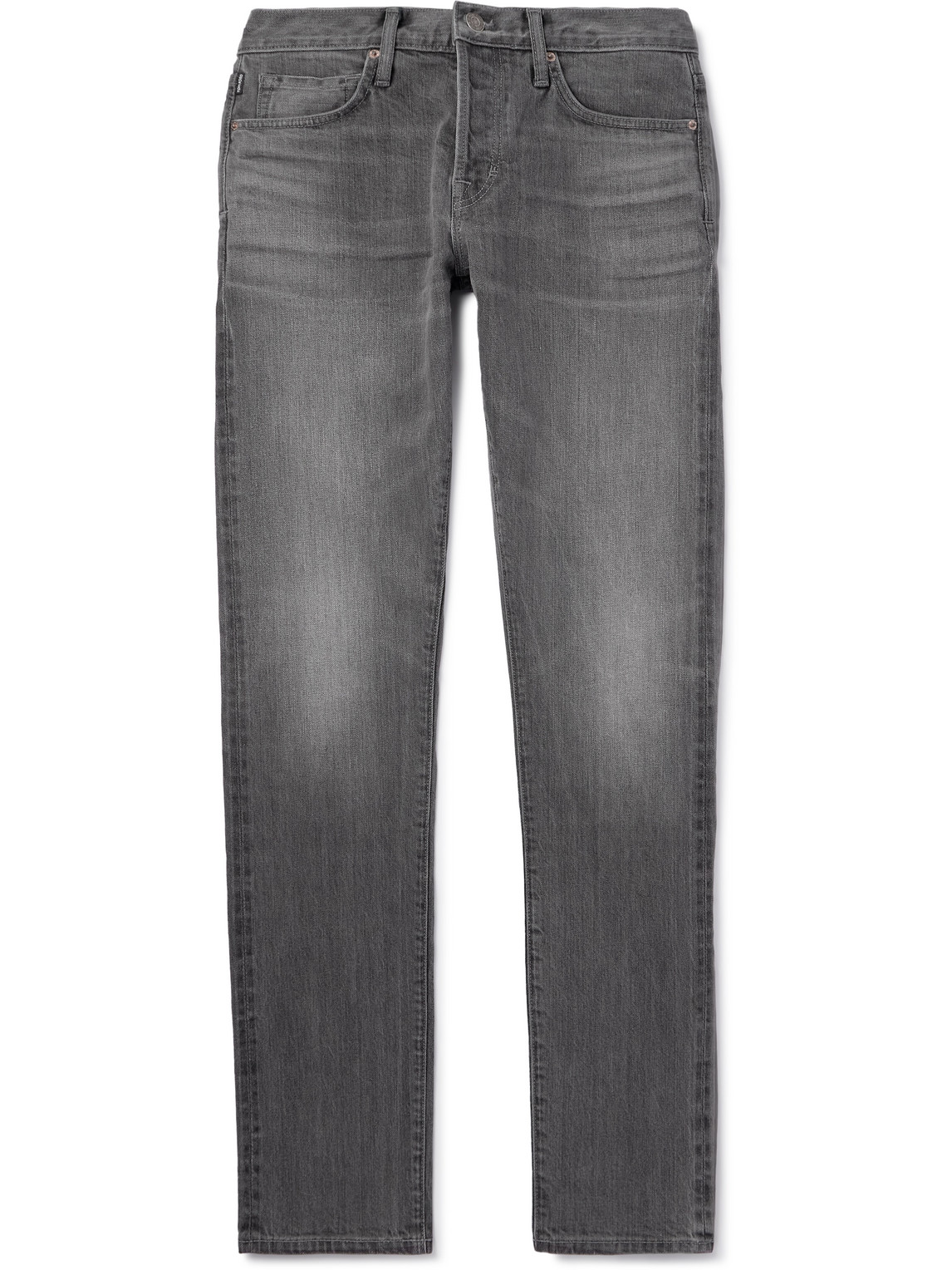 Tom Ford Slim-fit Selvedge Jeans In Gray