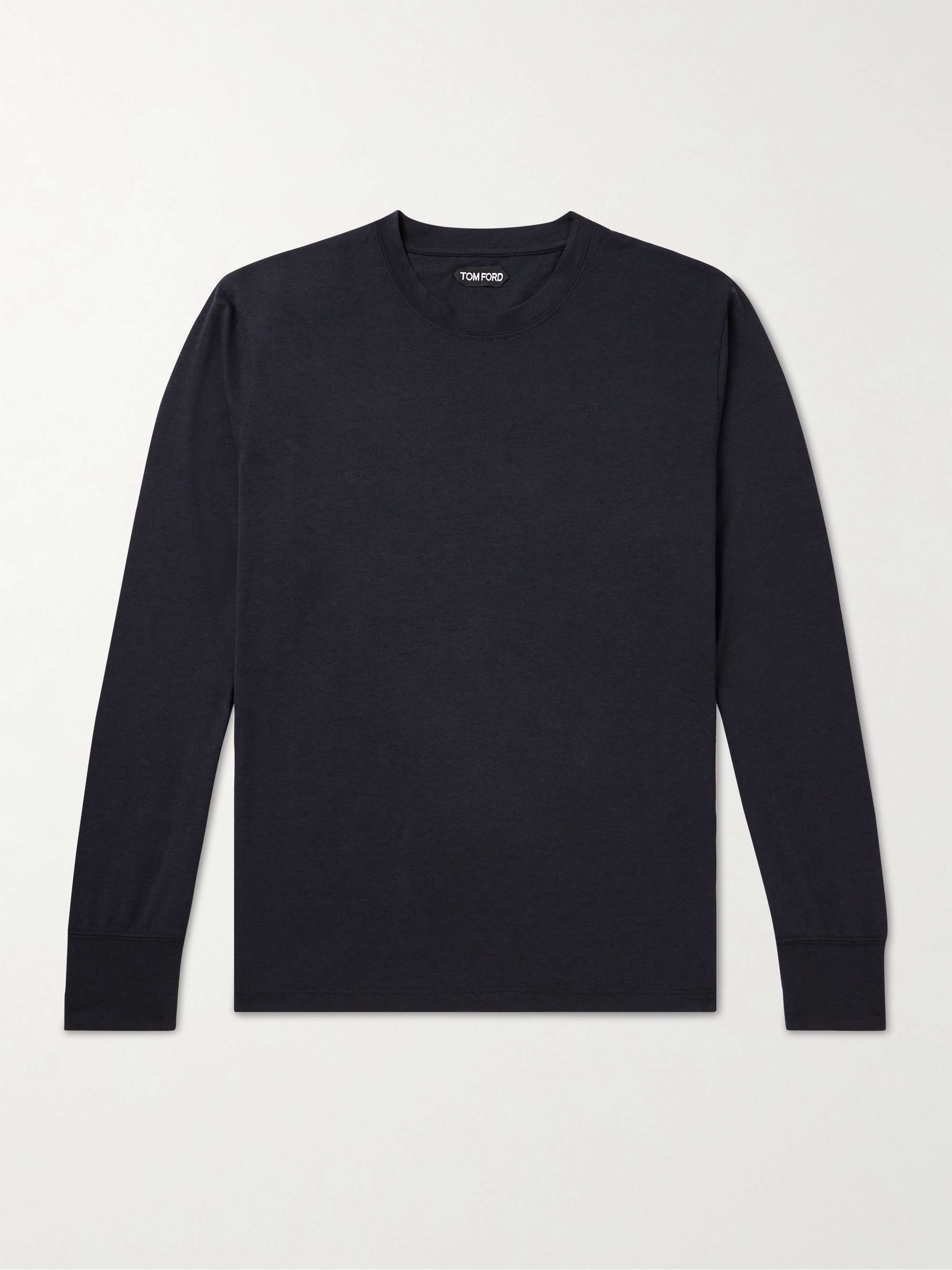 Thin jersey long-sleeve T-shirt