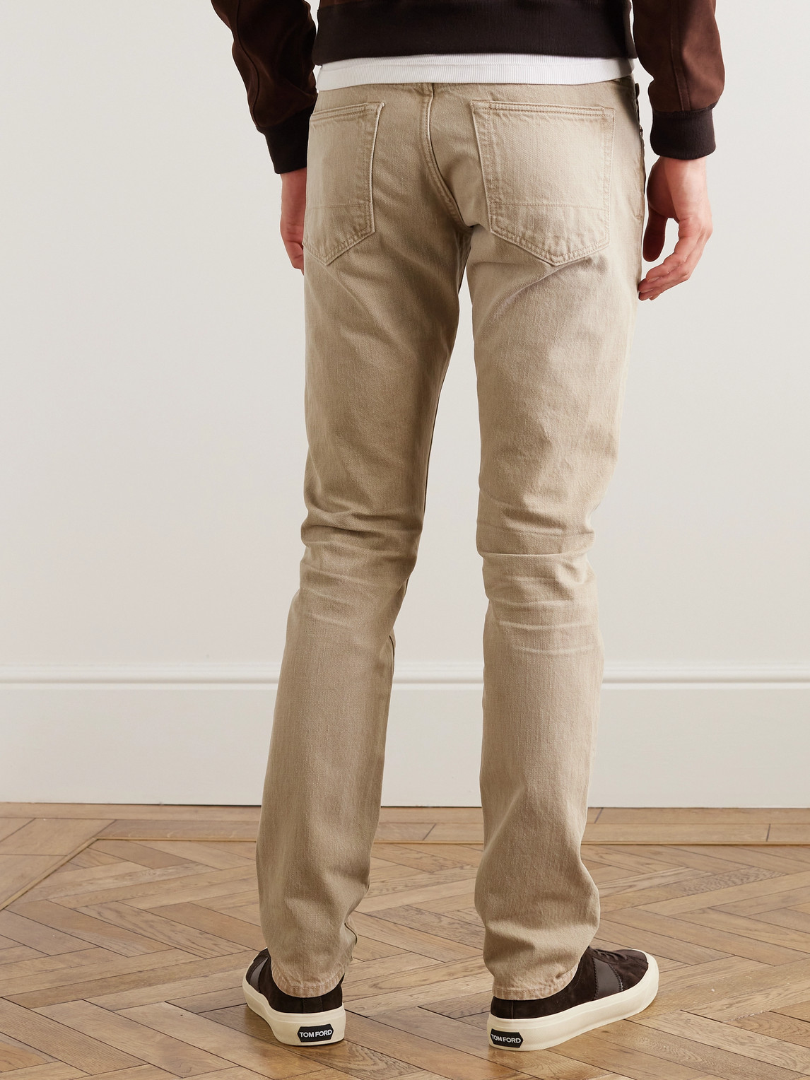 Shop Tom Ford Slim-fit Straight-leg Jeans In Neutrals
