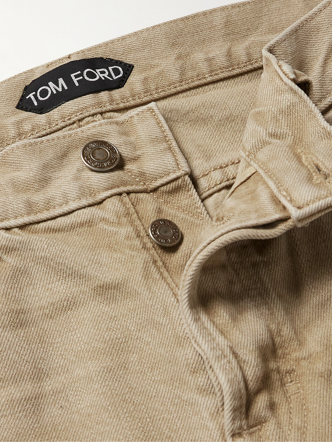 Shop Tom Ford Slim-fit Straight-leg Jeans In Neutrals