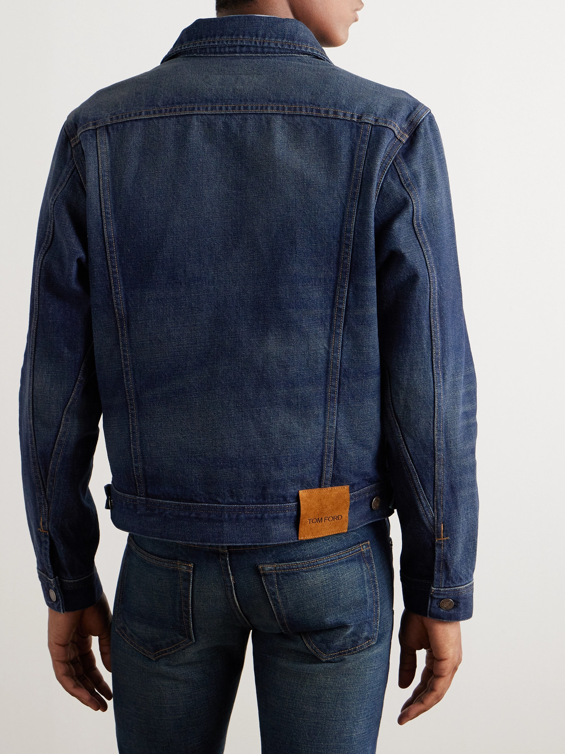 Shop Tom Ford Iconic Denim Jacket In Blue