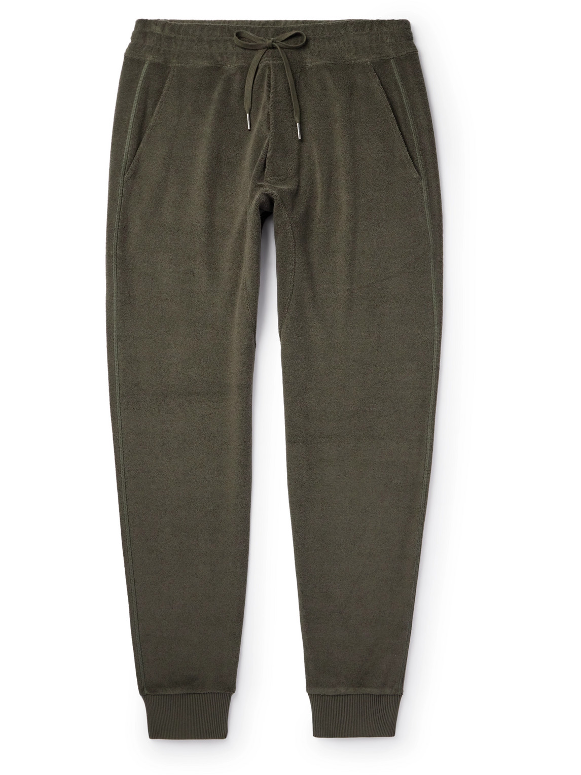 Tom Ford Tapered Cotton-terry Sweatpants In Green