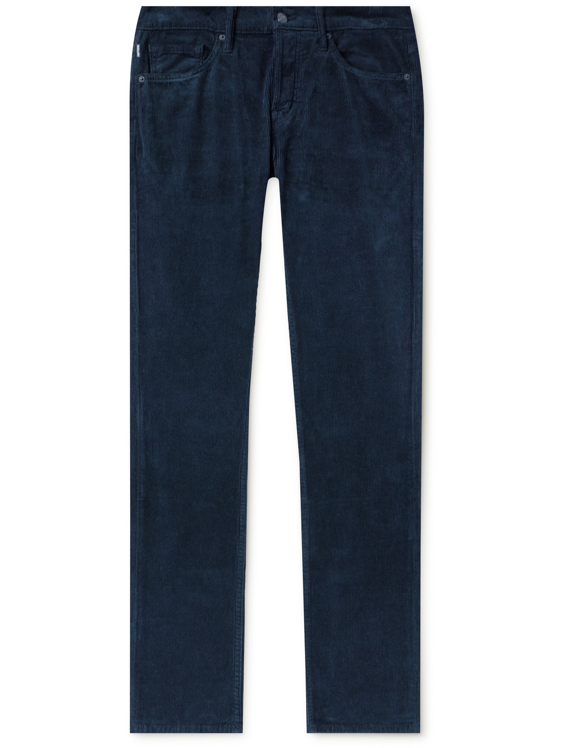 Tom Ford Slim Straight-leg Cotton-blend Corduroy Trousers In Blue
