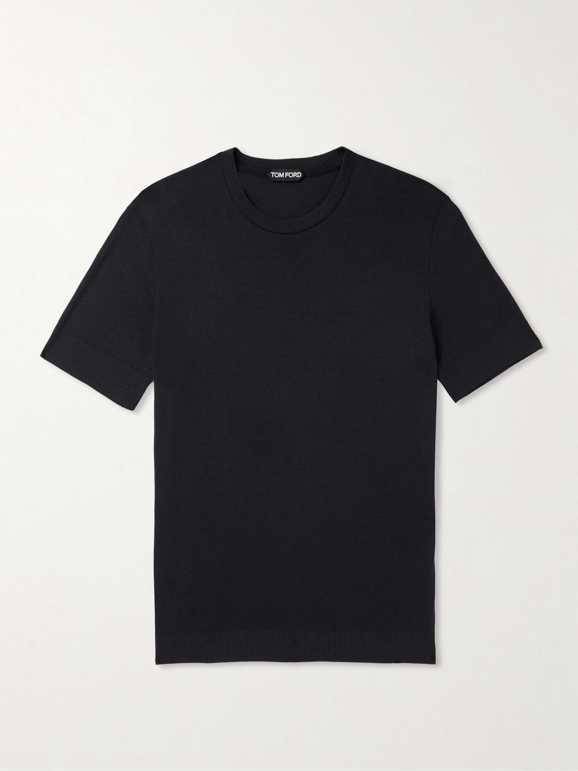 TOM FORD Placed Rib Slim-Fit Lyocell and Cotton-Blend Jersey T-Shirt