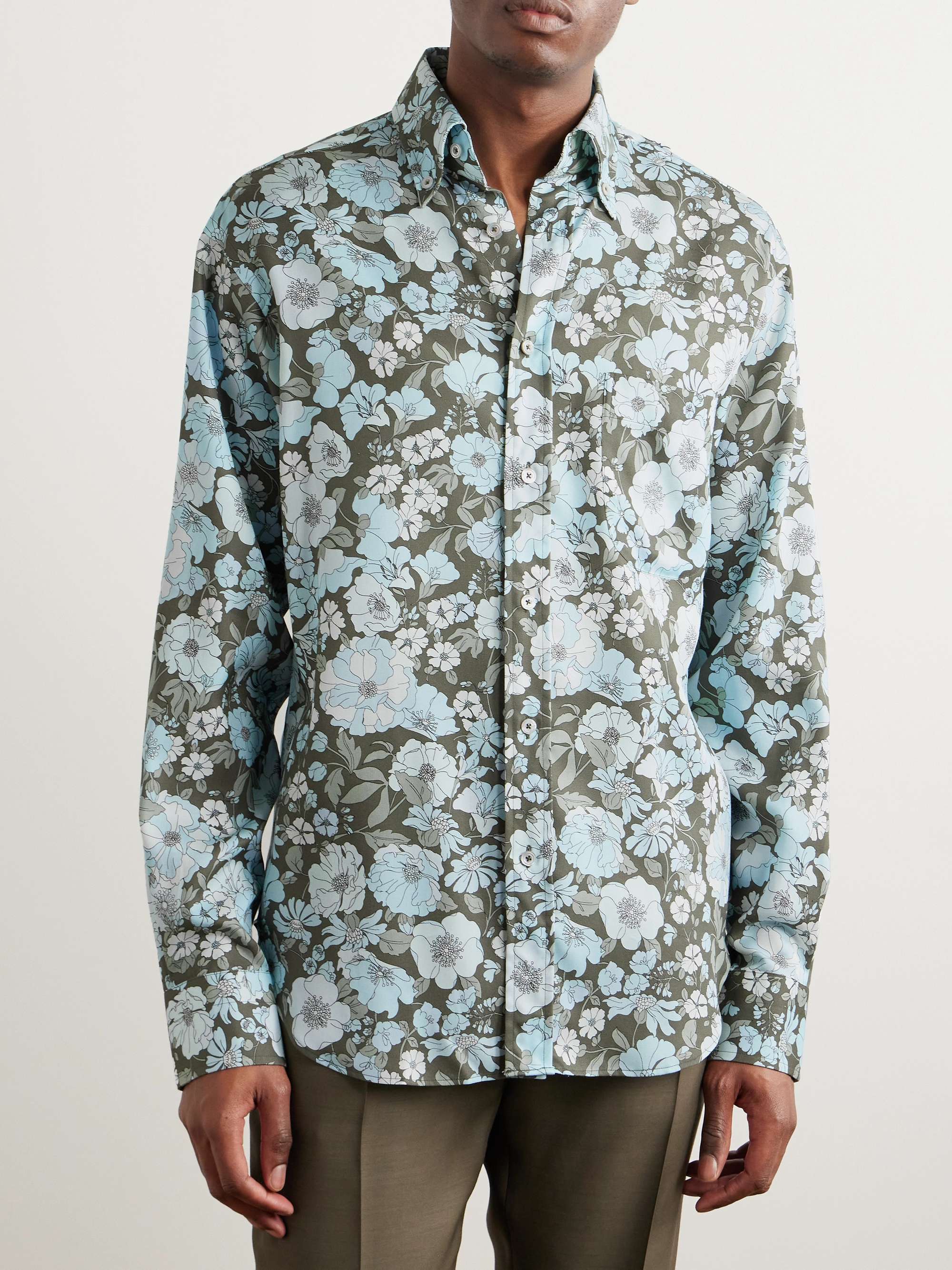TOM FORD Button-Down Collar Floral-Print Lyocell Shirt for Men | MR PORTER