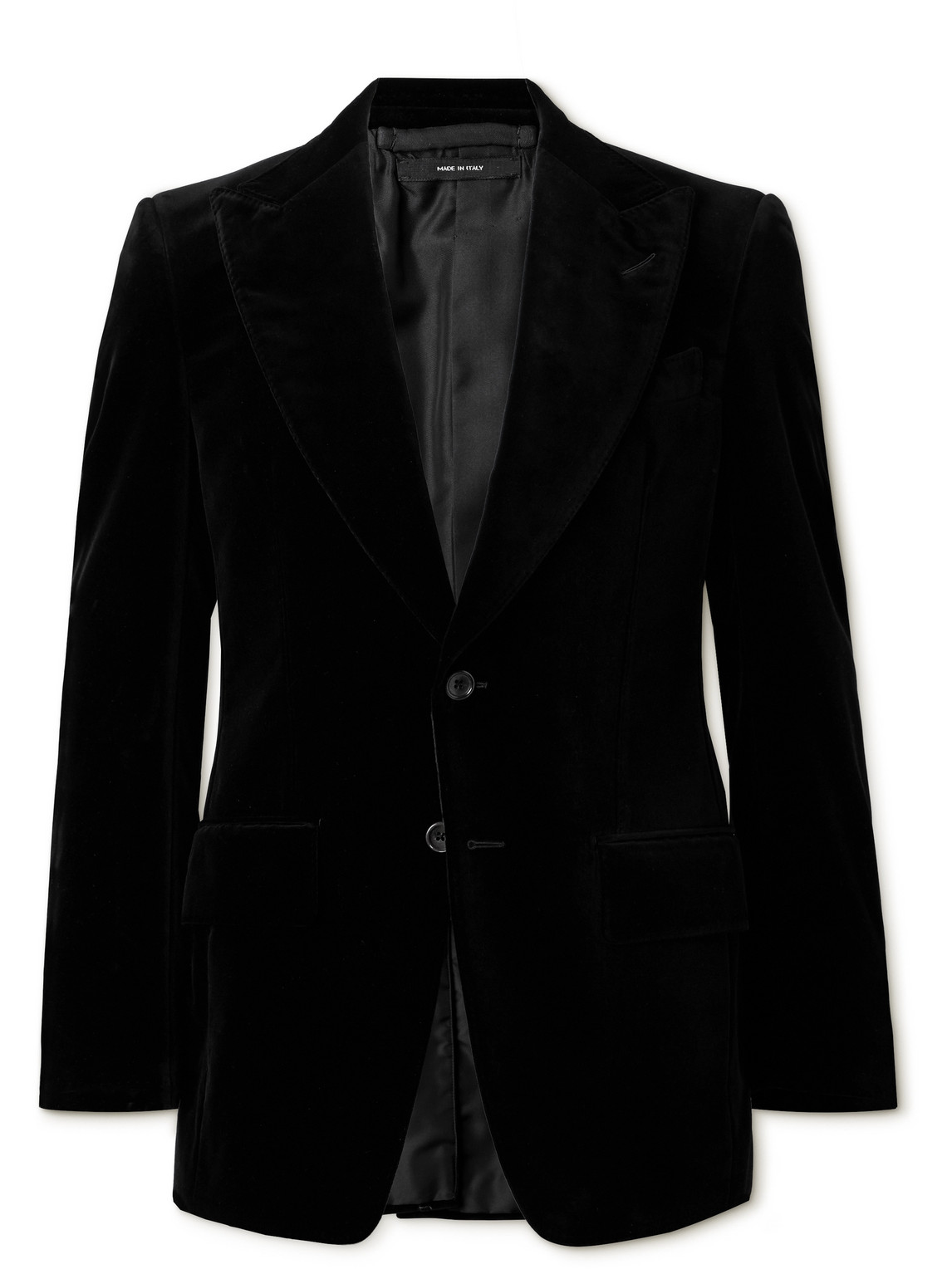 Tom Ford Atticus Slim-fit Cotton-velvet Blazer In Black