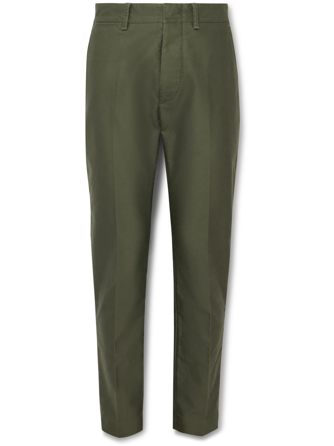 Tom Ford Straight-leg Cotton Chinos In Green
