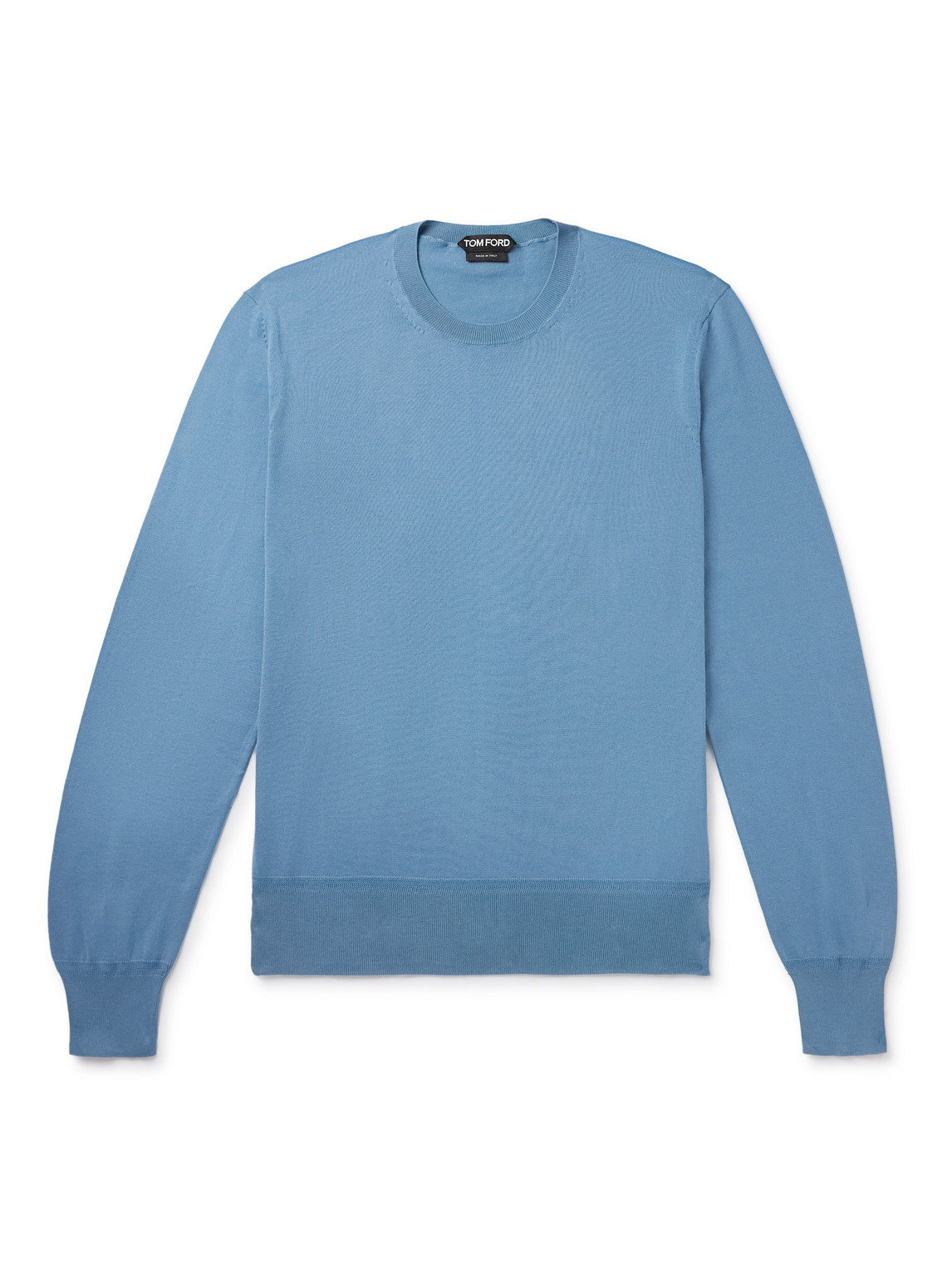 Tom Ford Slim-fit Sea Island Cotton Sweater In Blue