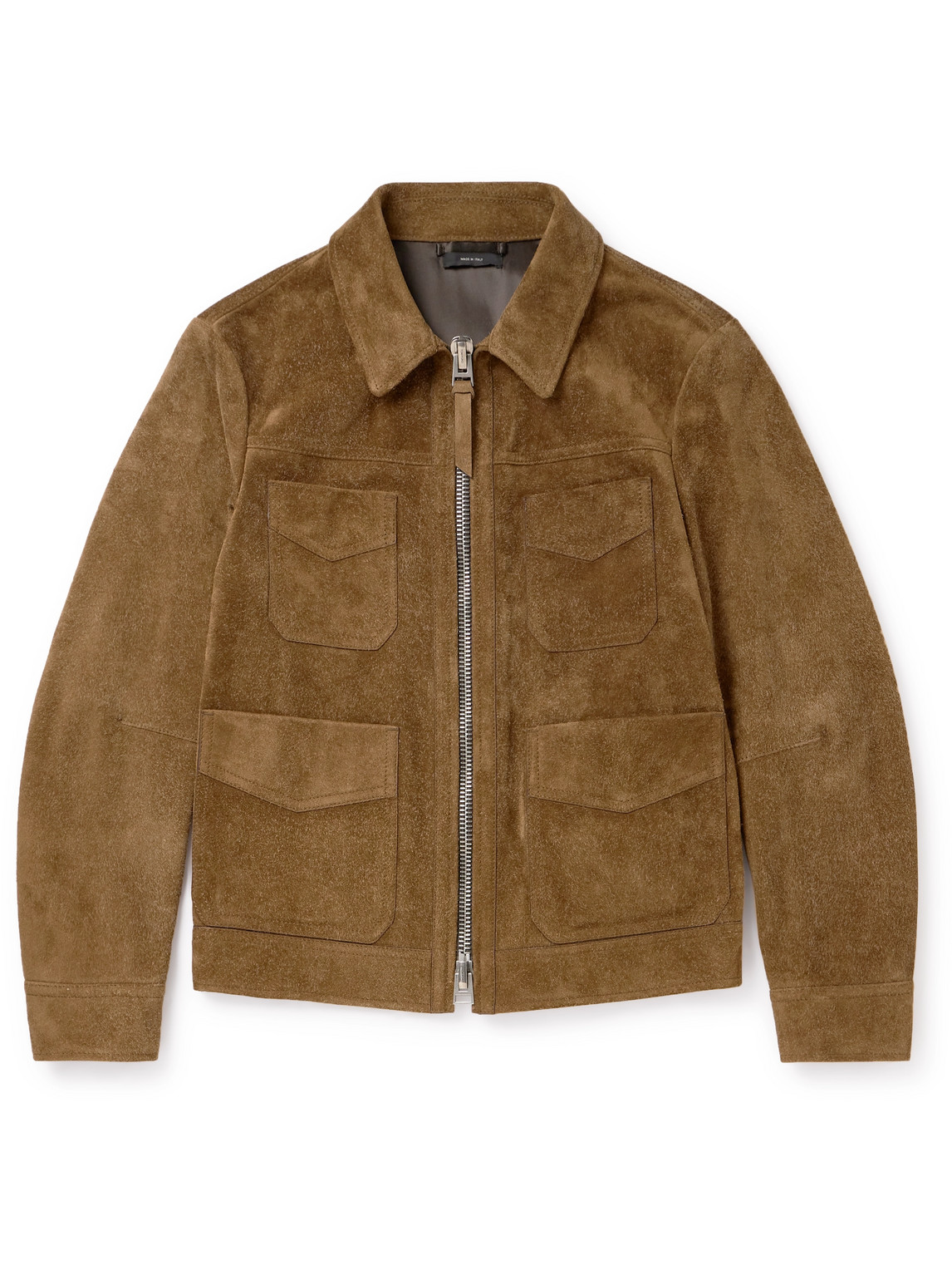 Tom Ford Brushed-suede Blouson Jacket In Brown