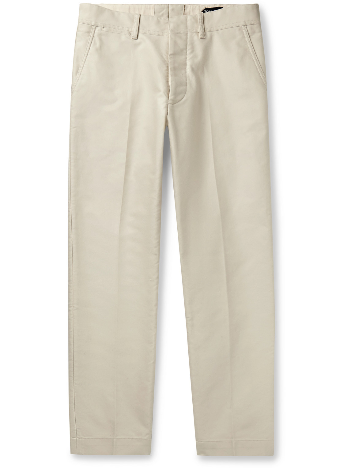 Tom Ford Straight-leg Cotton Chinos In Neutrals