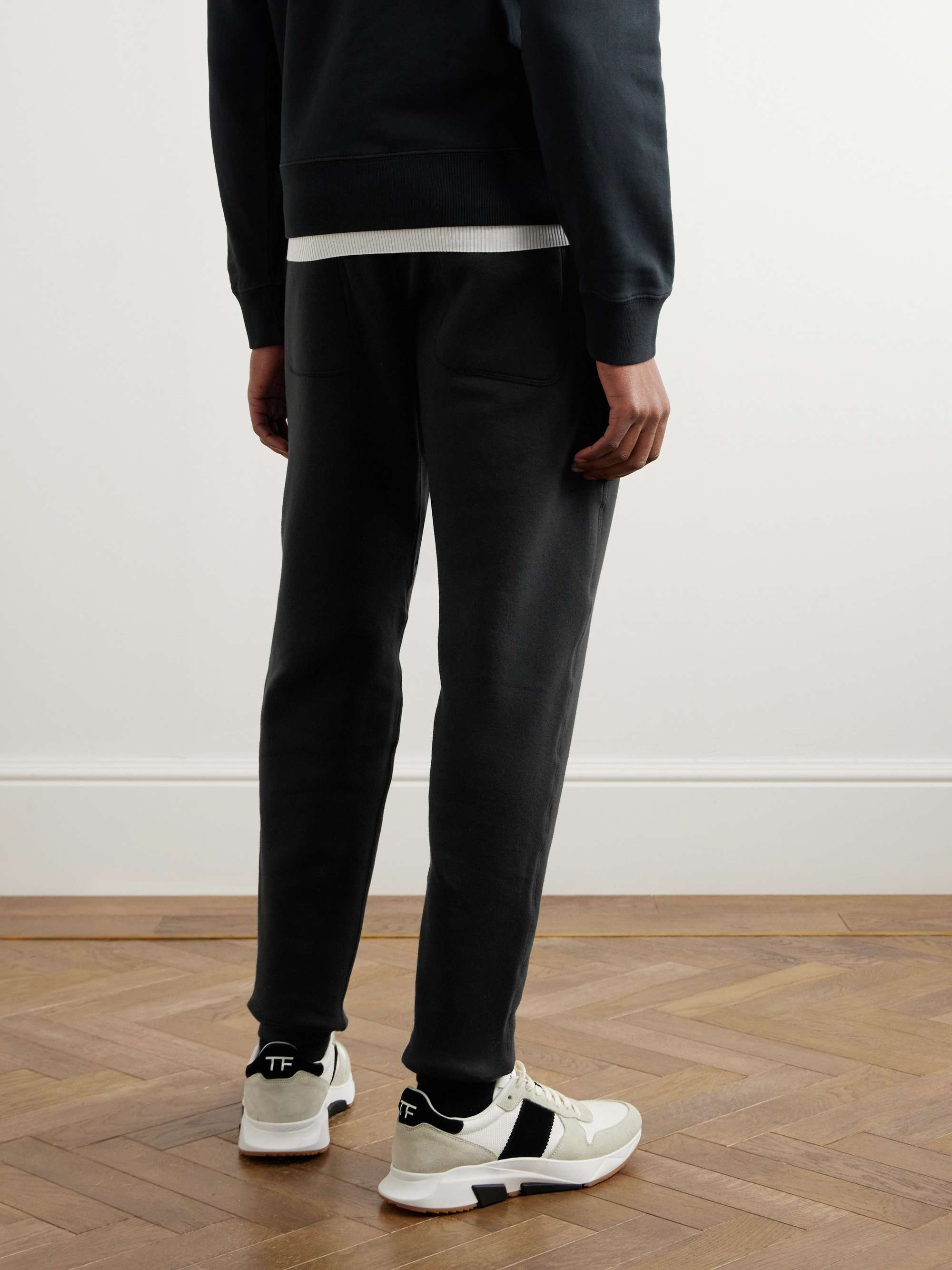 TOM FORD Tapered Garment-Dyed Cotton-Jersey Sweatpants