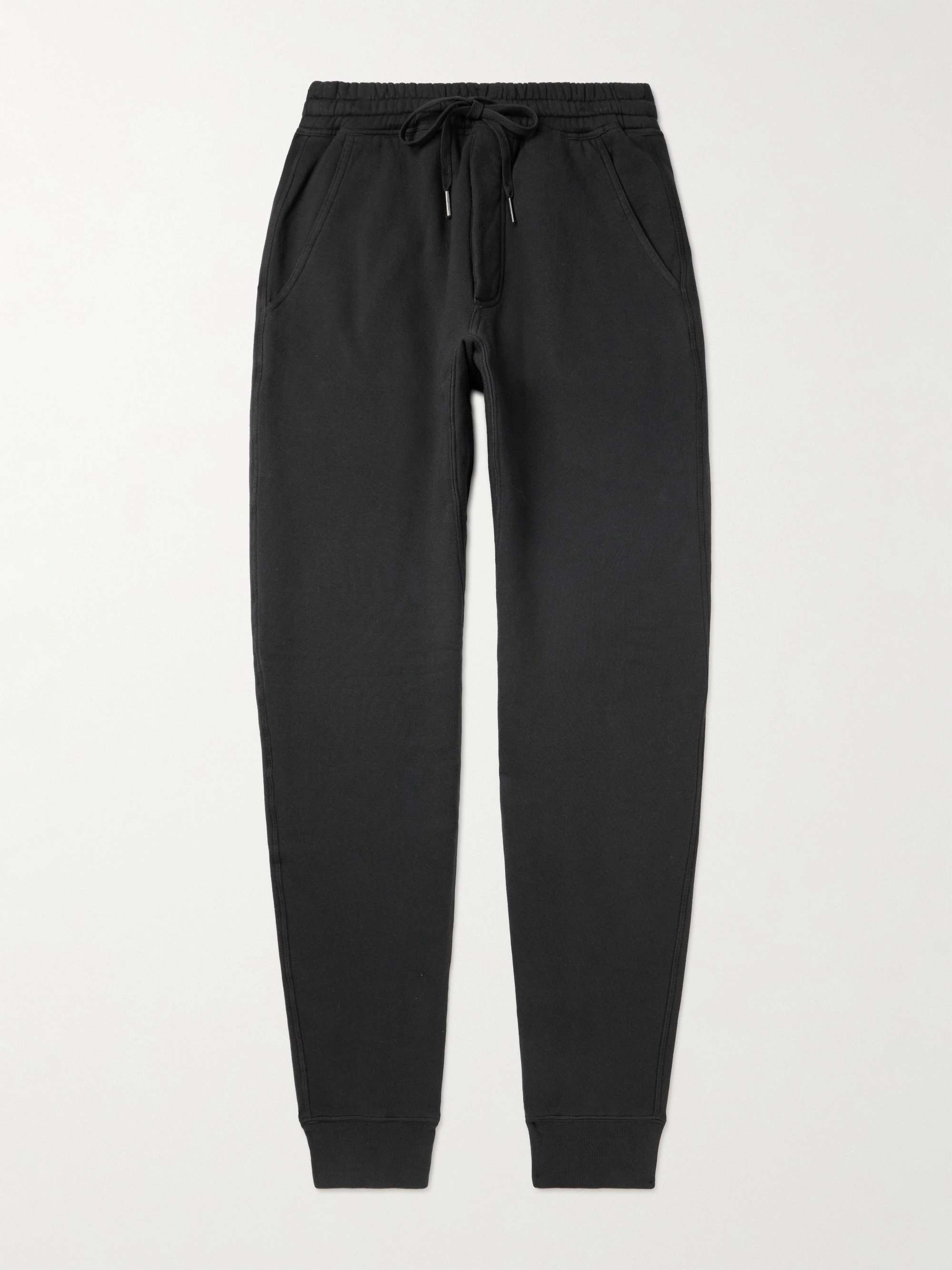 Tapered Garment Dyed Cotton Jersey Sweatpants