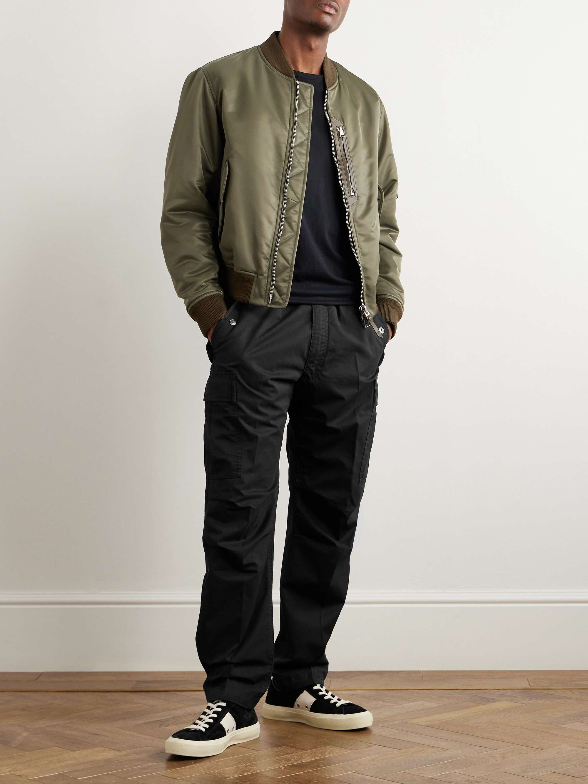 TOM FORD New Enzyme Straight-Leg Cotton-Twill Drawstring Cargo Trousers ...