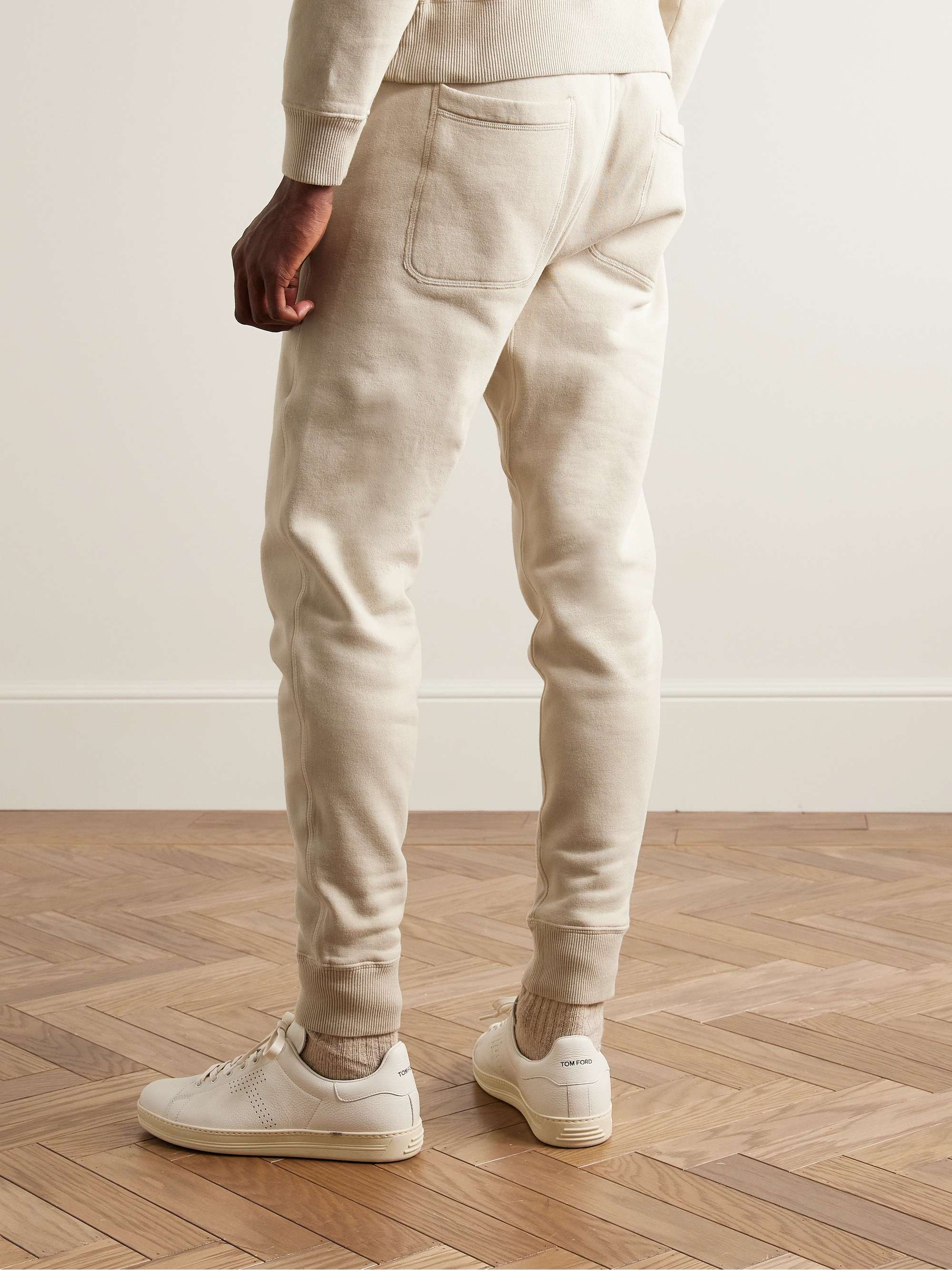 TOM FORD Tapered Garment-Dyed Cotton-Jersey Sweatpants