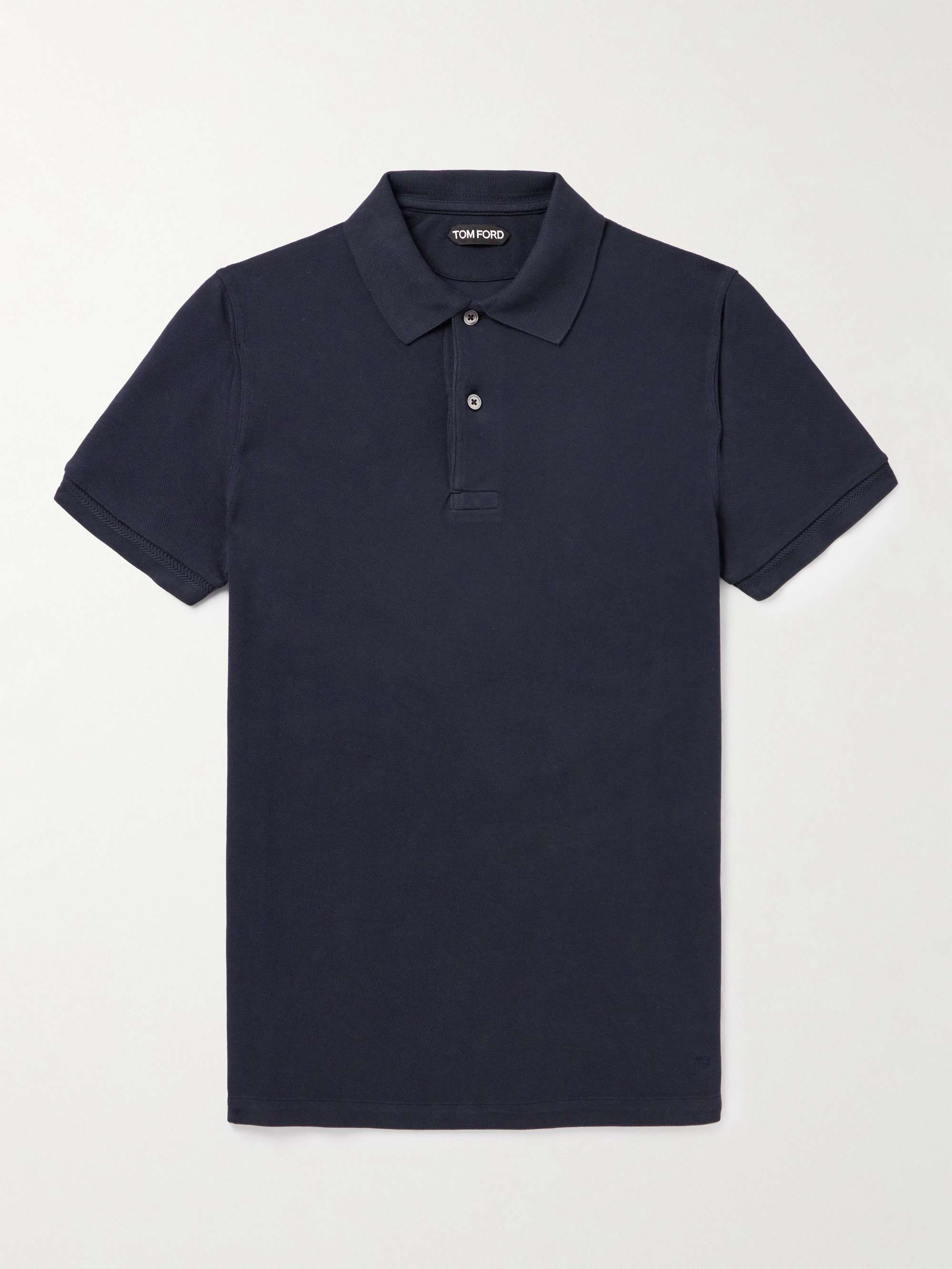 TOM FORD Garment-Dyed Cotton-Piqué Polo Shirt for Men | MR PORTER