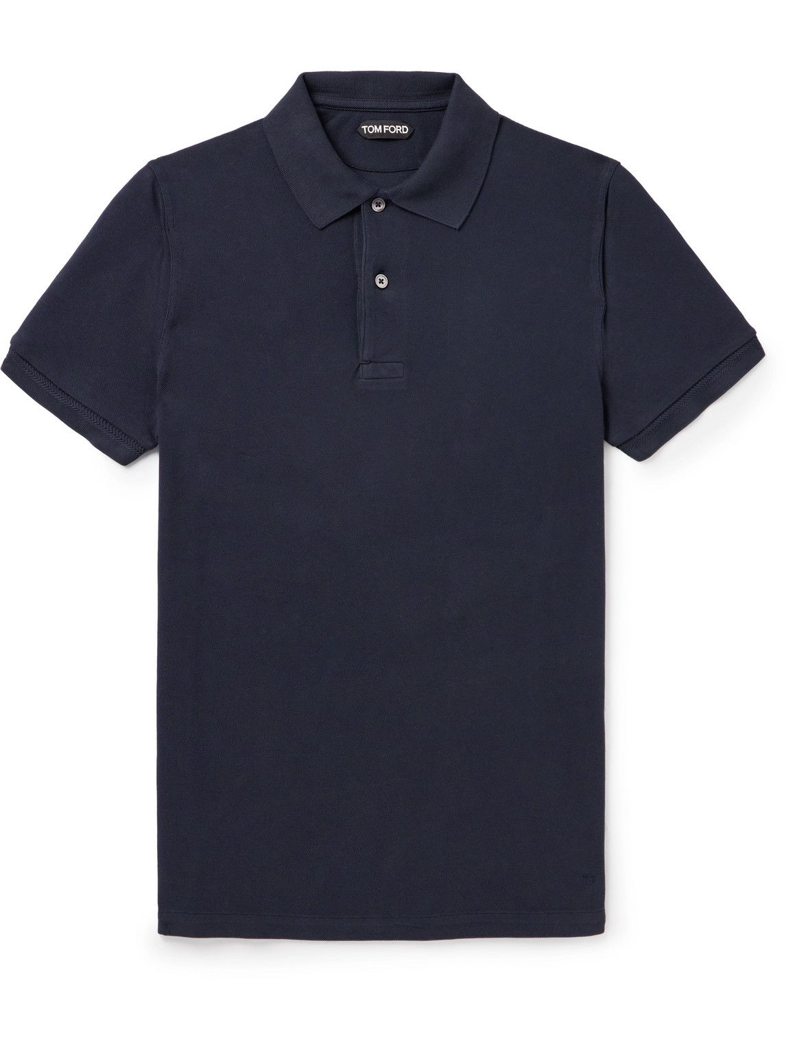 Tom Ford Garment-dyed Cotton-piqué Polo Shirt In Blue