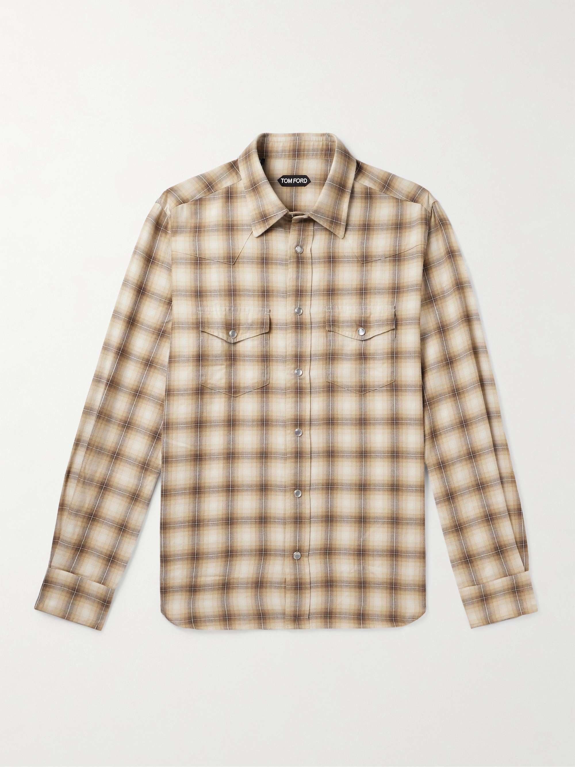 TOM FORD Checked Cotton Blend Western Shirt for Men MR PORTER