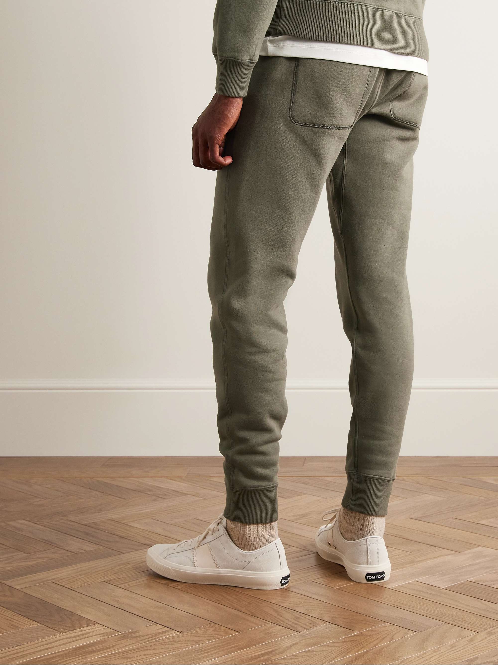 TOM FORD Tapered Garment-Dyed Cotton-Jersey Sweatpants