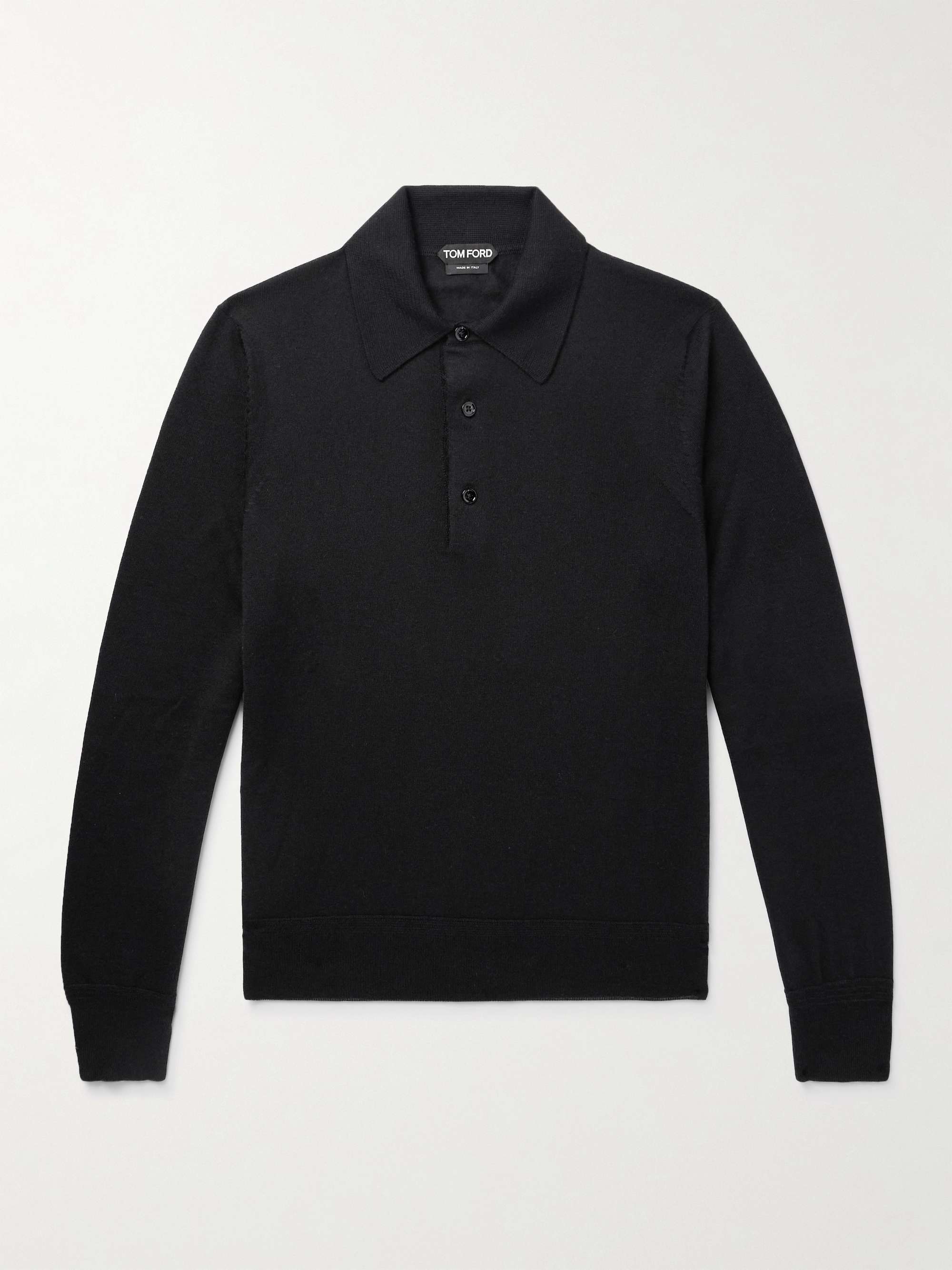 TOM FORD Slim-Fit Cashmere and Silk-Blend Polo Shirt for Men | MR PORTER