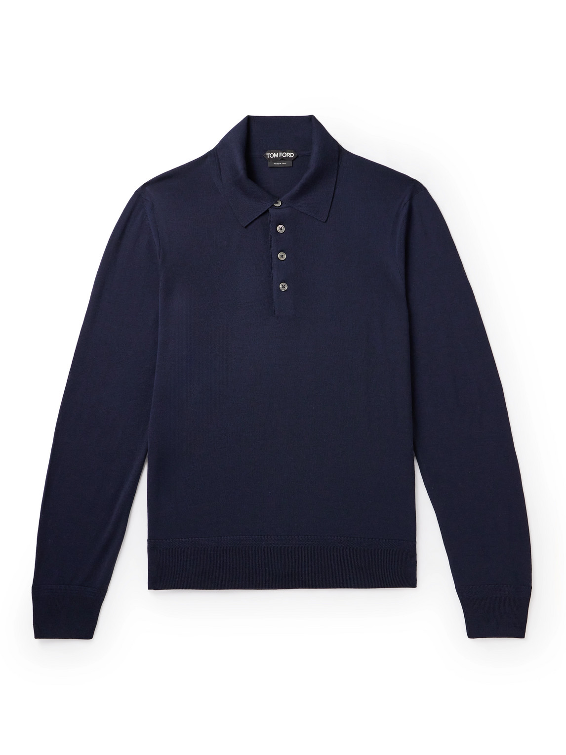 Tom Ford Slim-fit Wool Polo Shirt In Blue