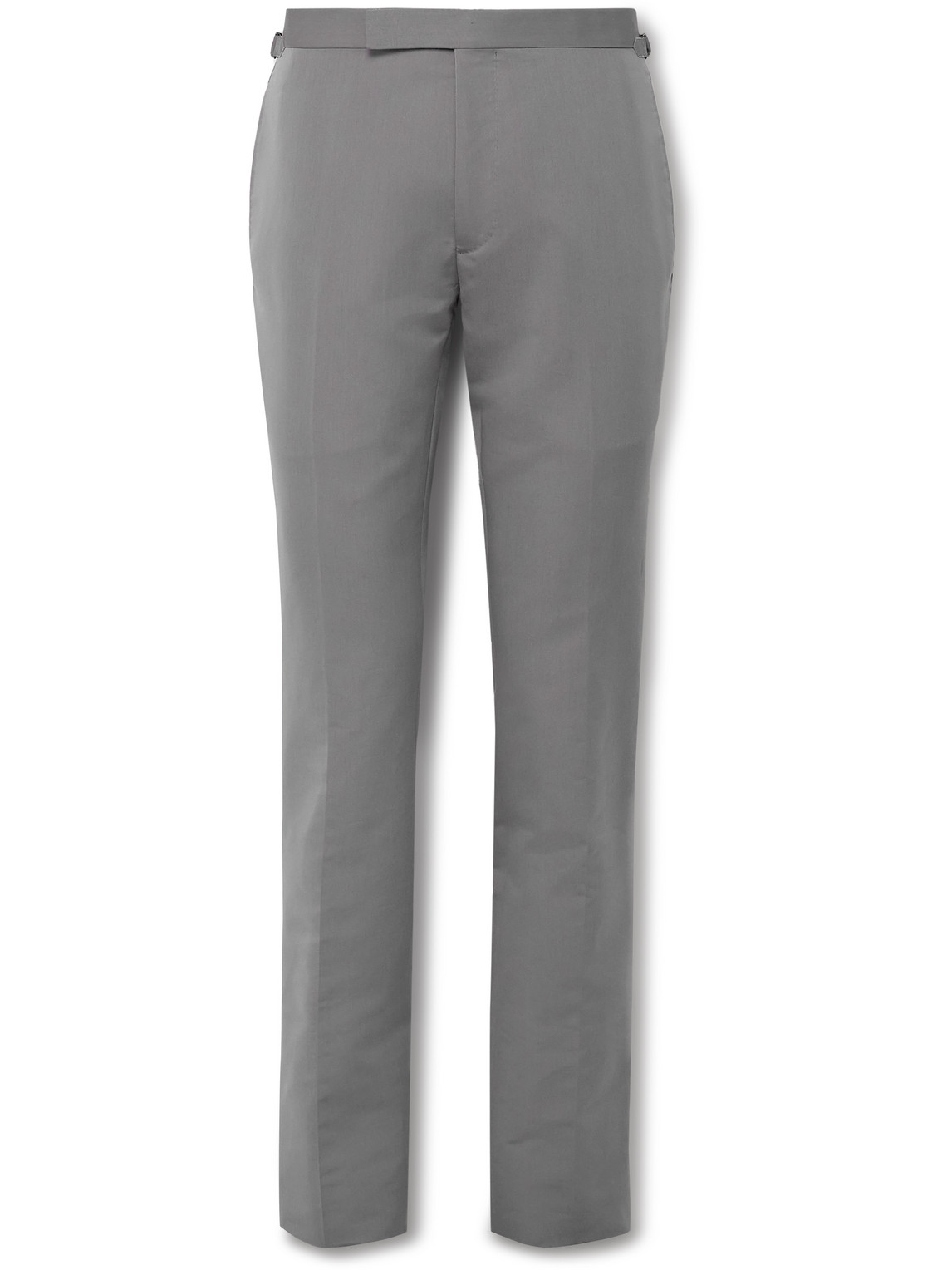 Tom Ford Shelton Slim-fit Cotton And Silk-blend Suit Trousers In Gray