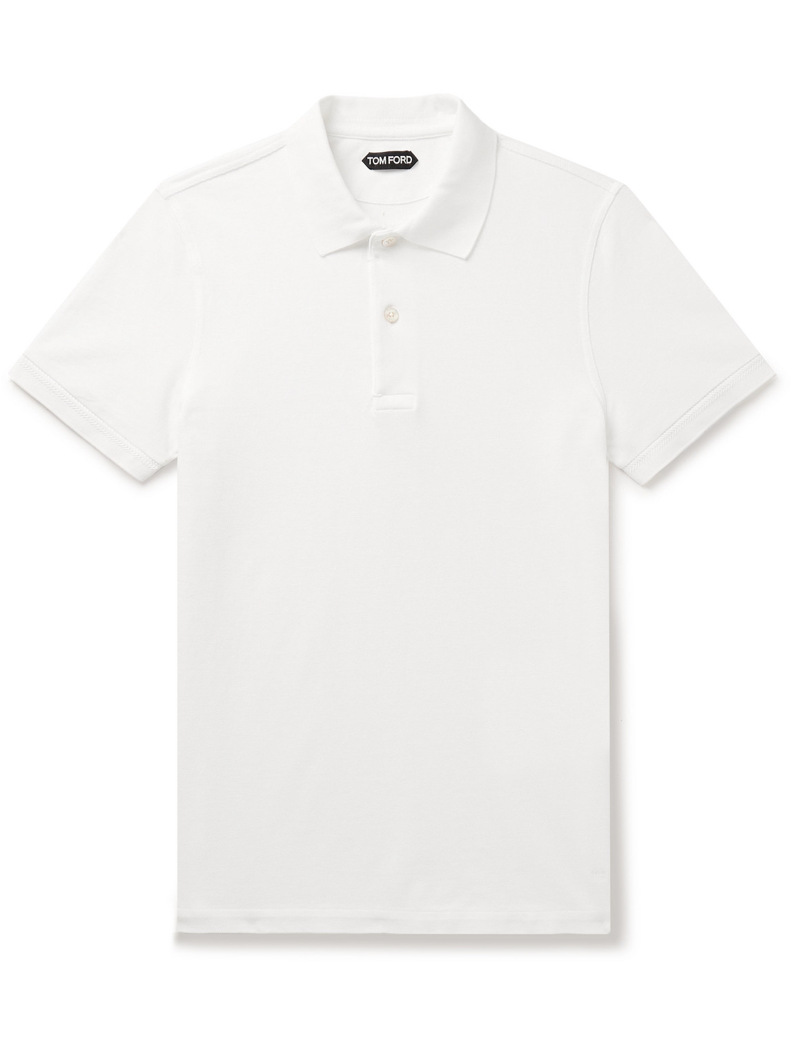 Tom Ford Garment-dyed Cotton-piqué Polo Shirt In White