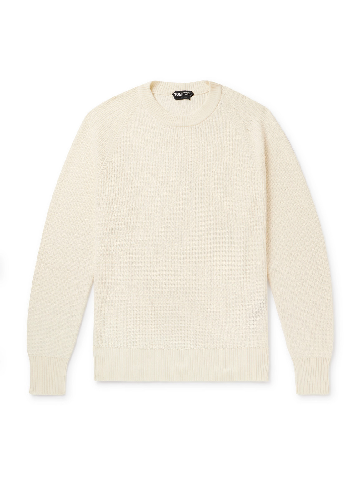 Tom Ford Knitted Wool And Silk-blend Sweater In Neutrals