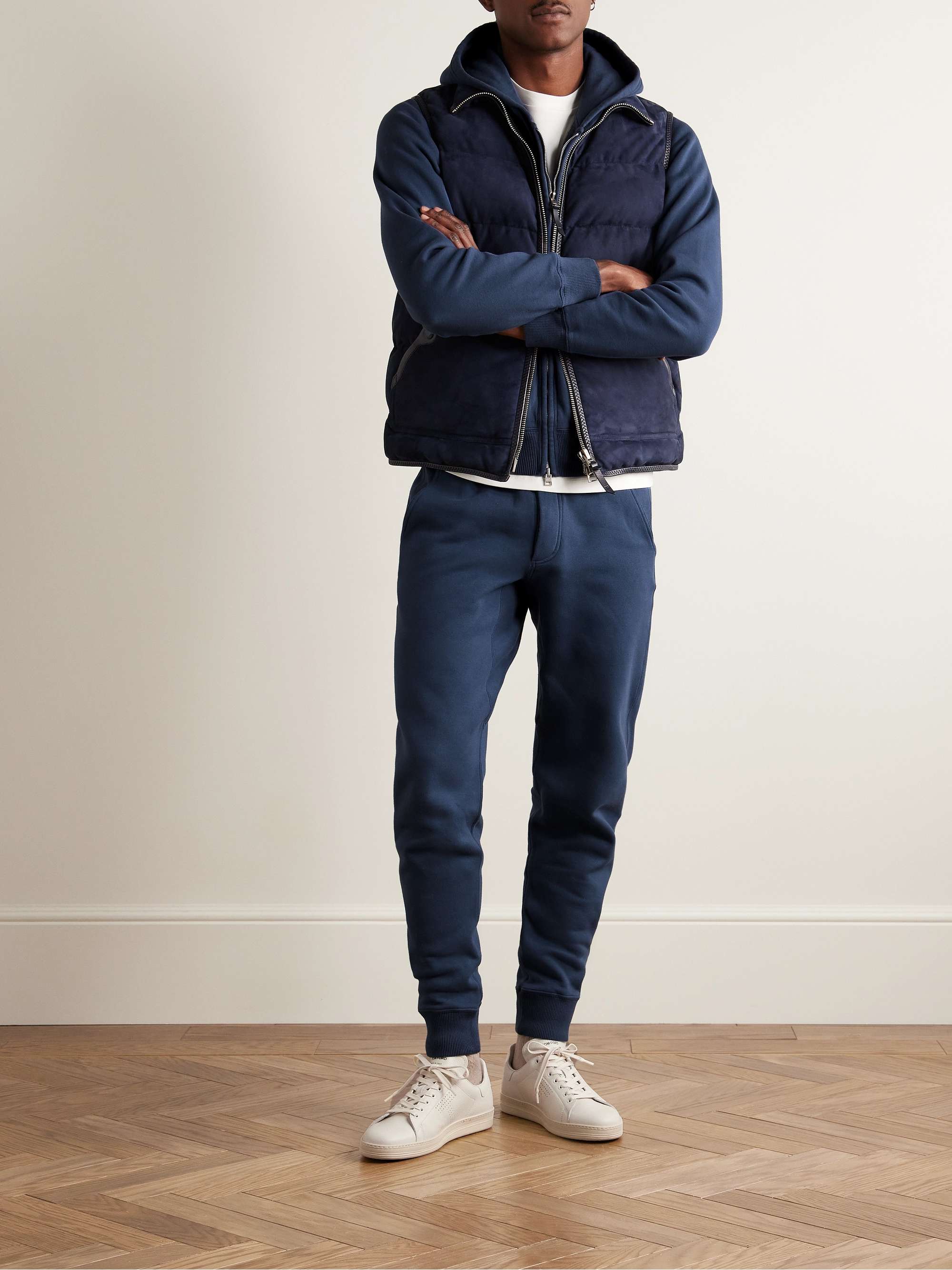 TOM FORD Tapered Garment-Dyed Cotton-Jersey Sweatpants