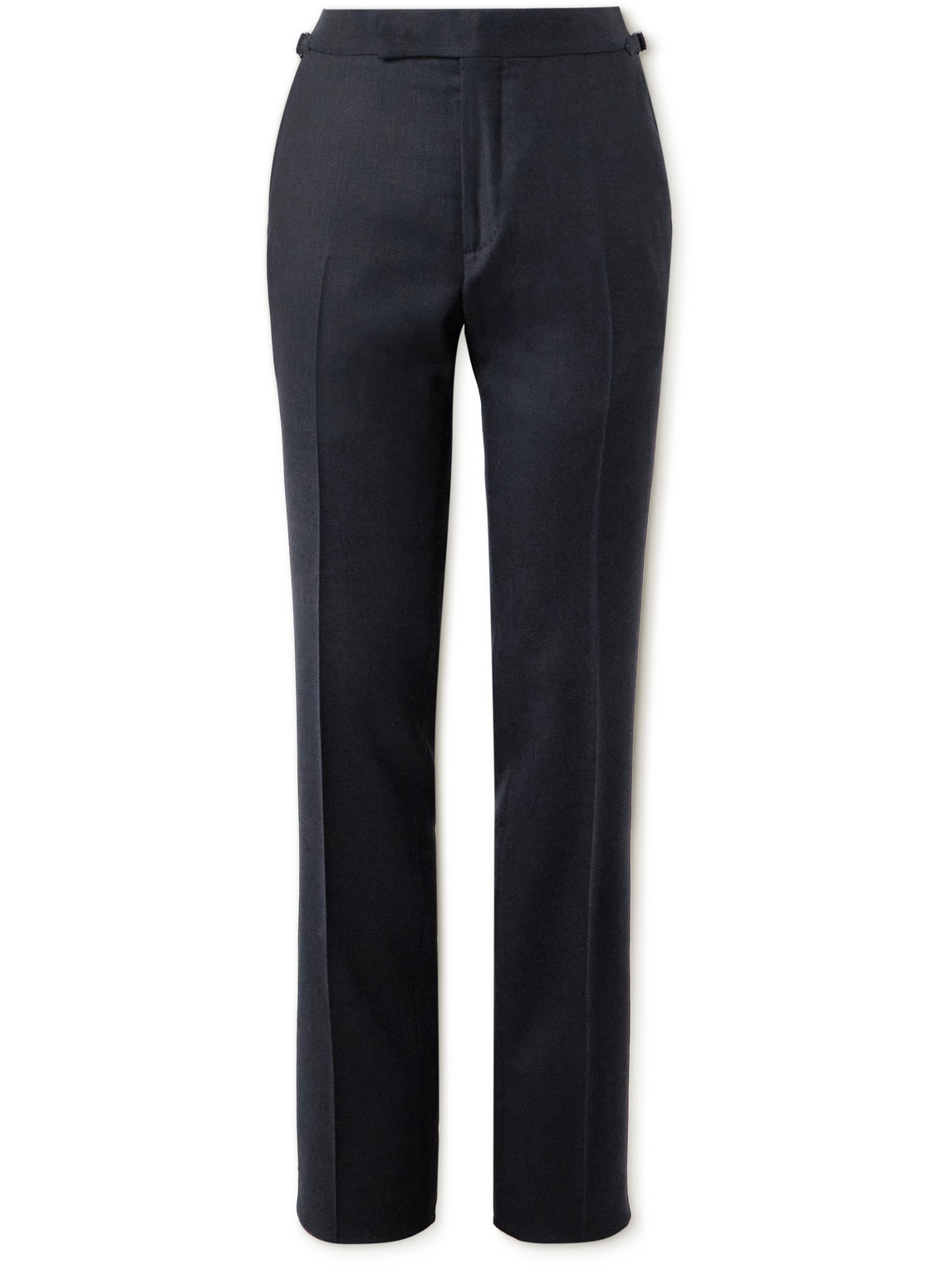Tom Ford Straight-leg Wool-blend Suit Trousers In Blue
