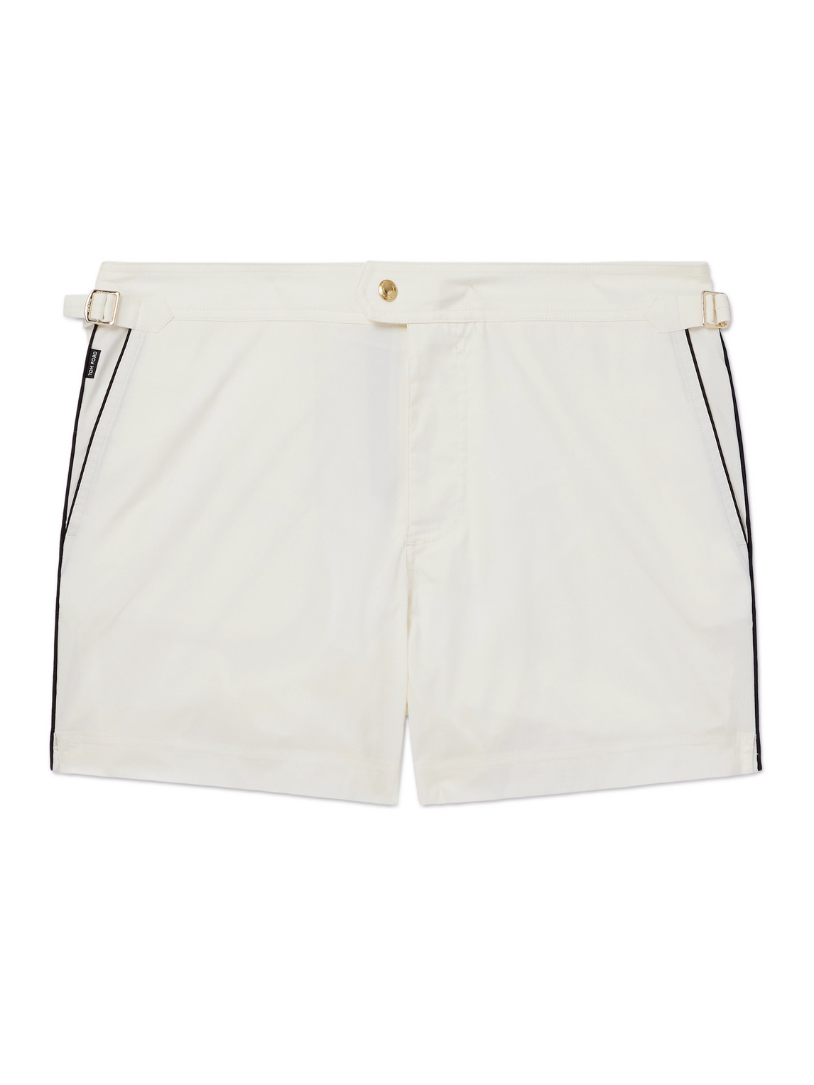 Tom Ford Slim-fit Short-length Swim Shorts In White