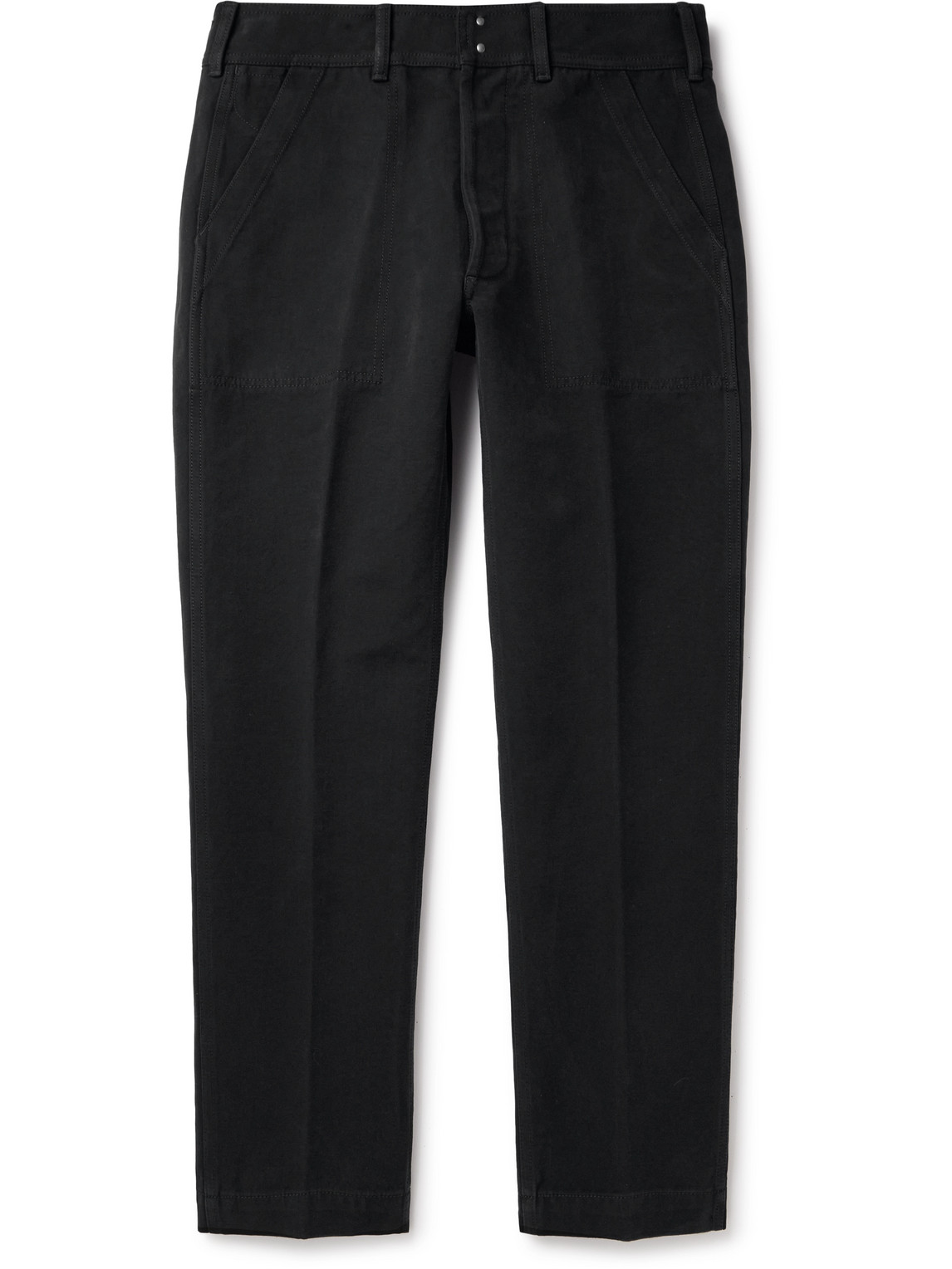 Tom Ford Straight-leg Cotton-twill Trousers In Black