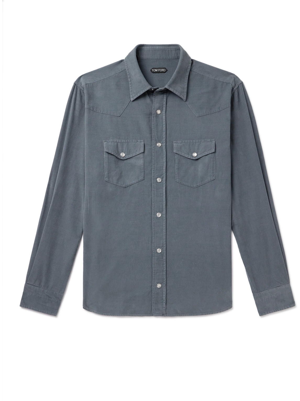 Tom Ford Cotton-corduroy Shirt In Gray