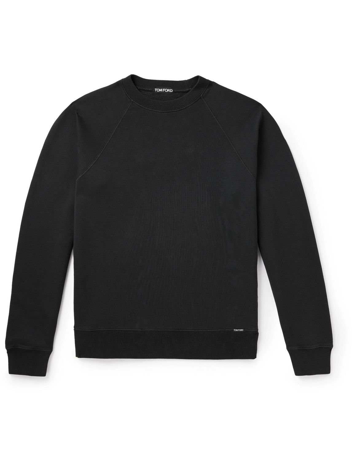 Tom Ford Garment-dyed Cotton-jersey Sweatshirt In Black