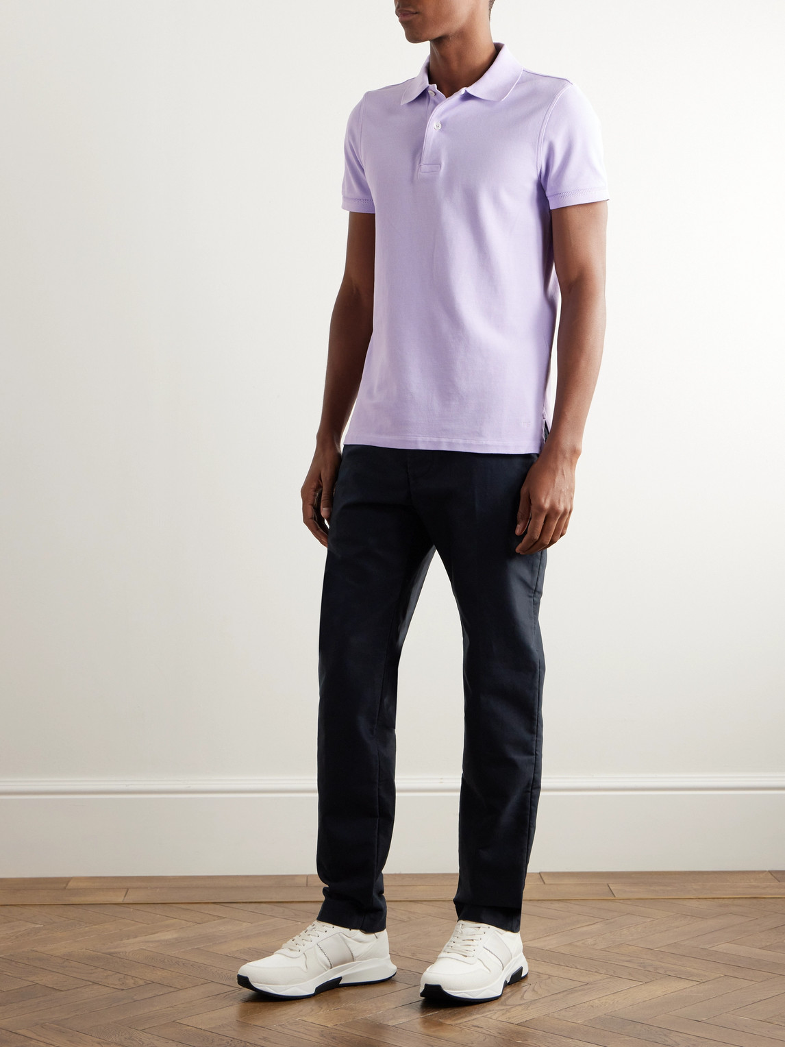 Shop Tom Ford Straight-leg Cotton Chinos In Blue