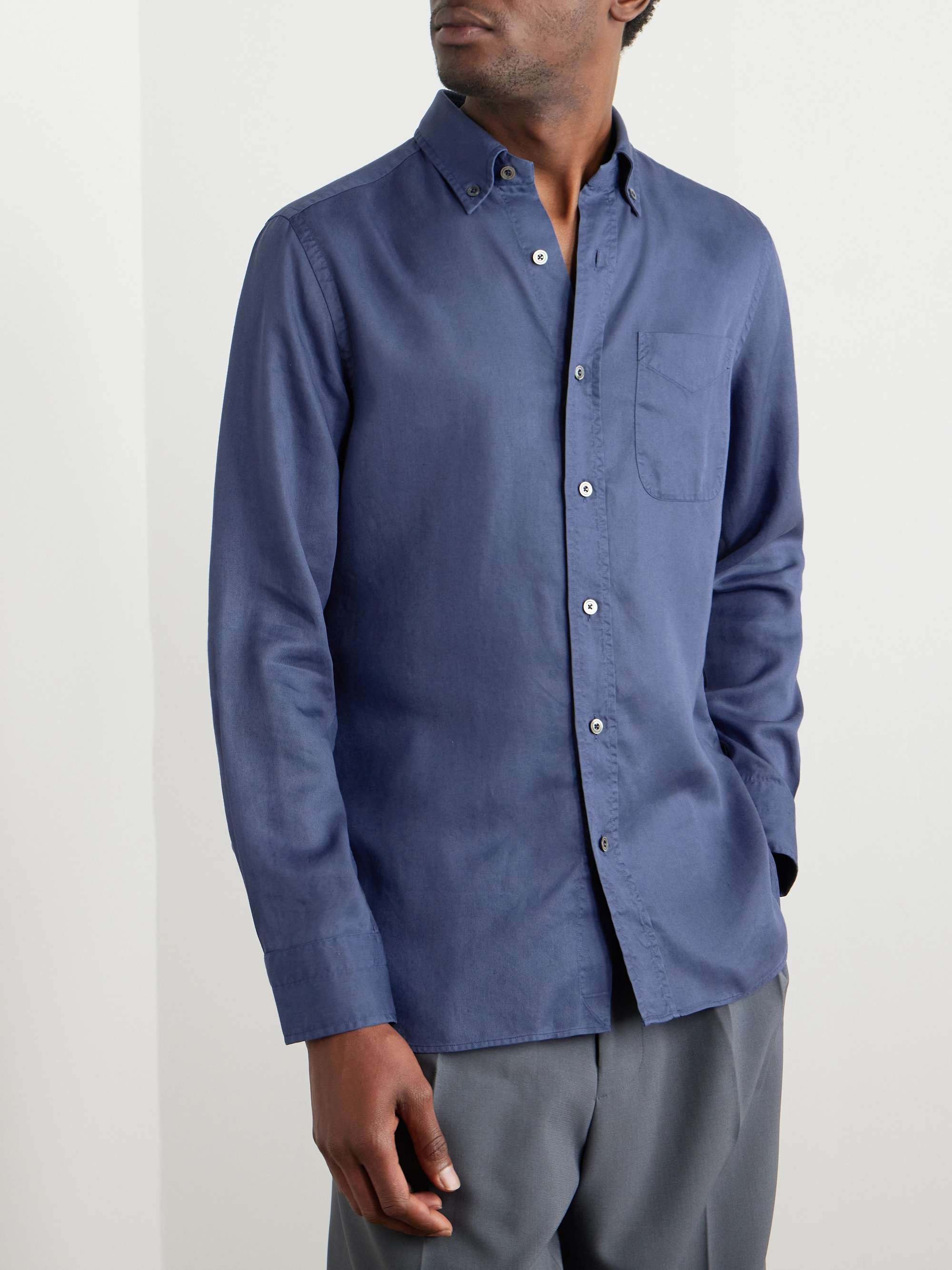 TOM FORD Button-Down Collar Lyocell-Poplin Shirt for Men | MR PORTER